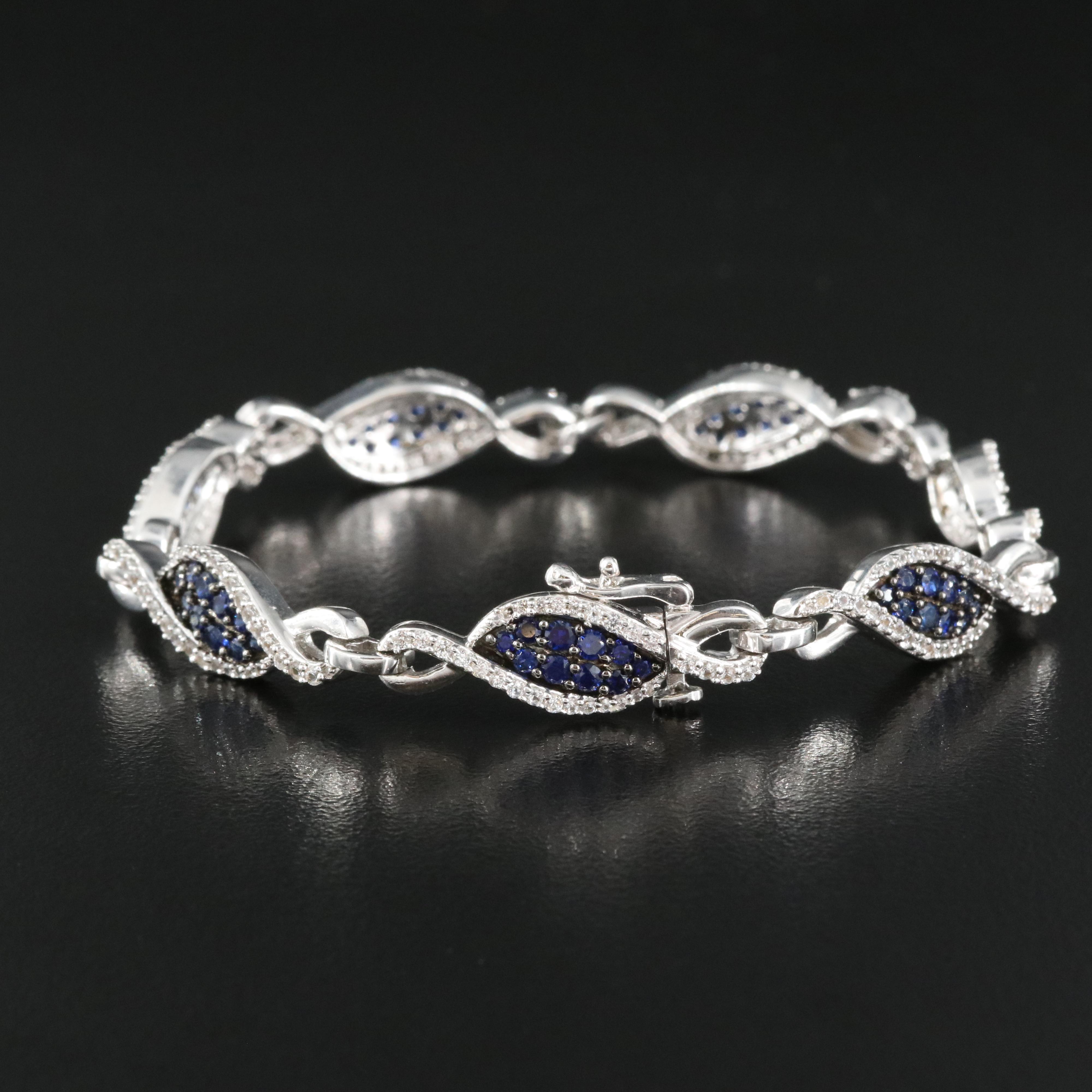 Sterling Sapphire Infinity Bracelet