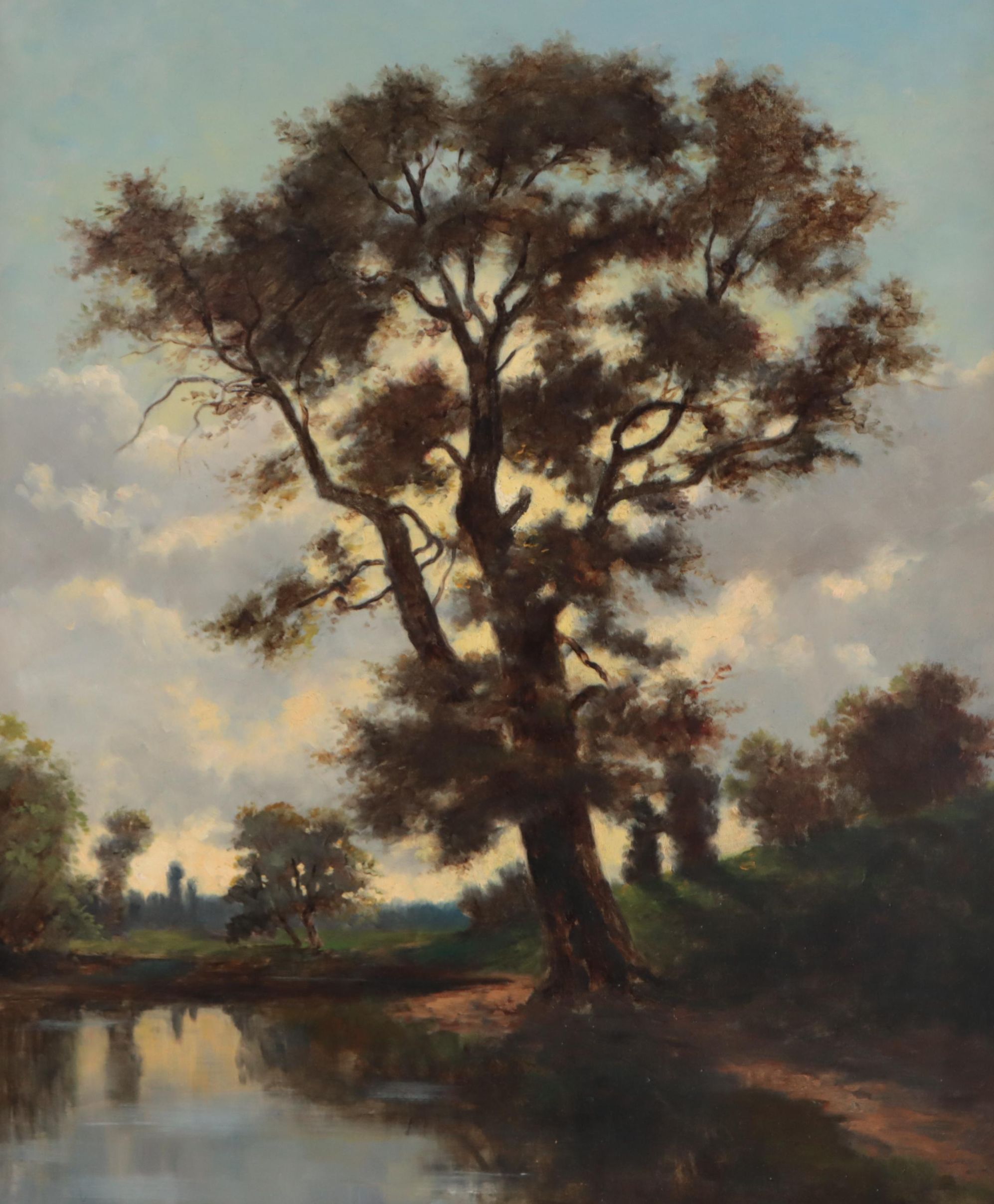 Painting of Countryside Landscape Attributed to Henri-Joseph Harpignies