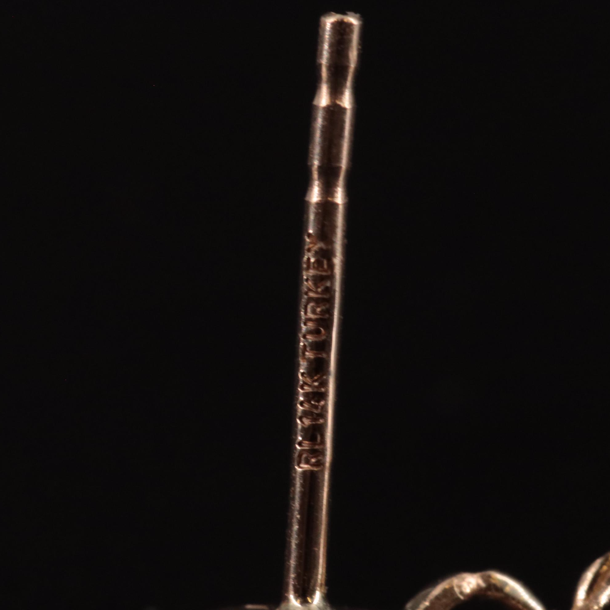 14K Open Oval Dangle Earrings