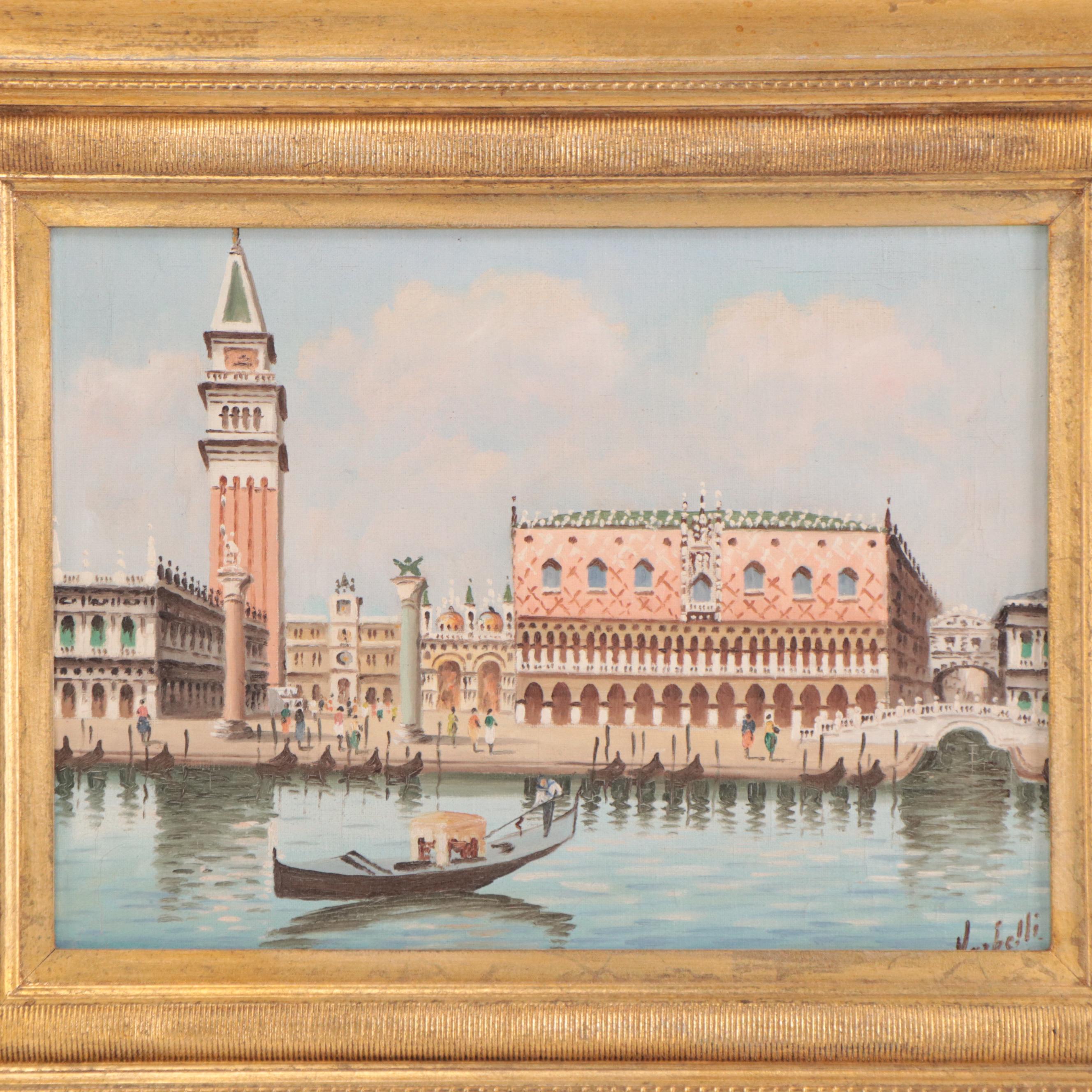 Oil Painting of Venetian Canal Scene