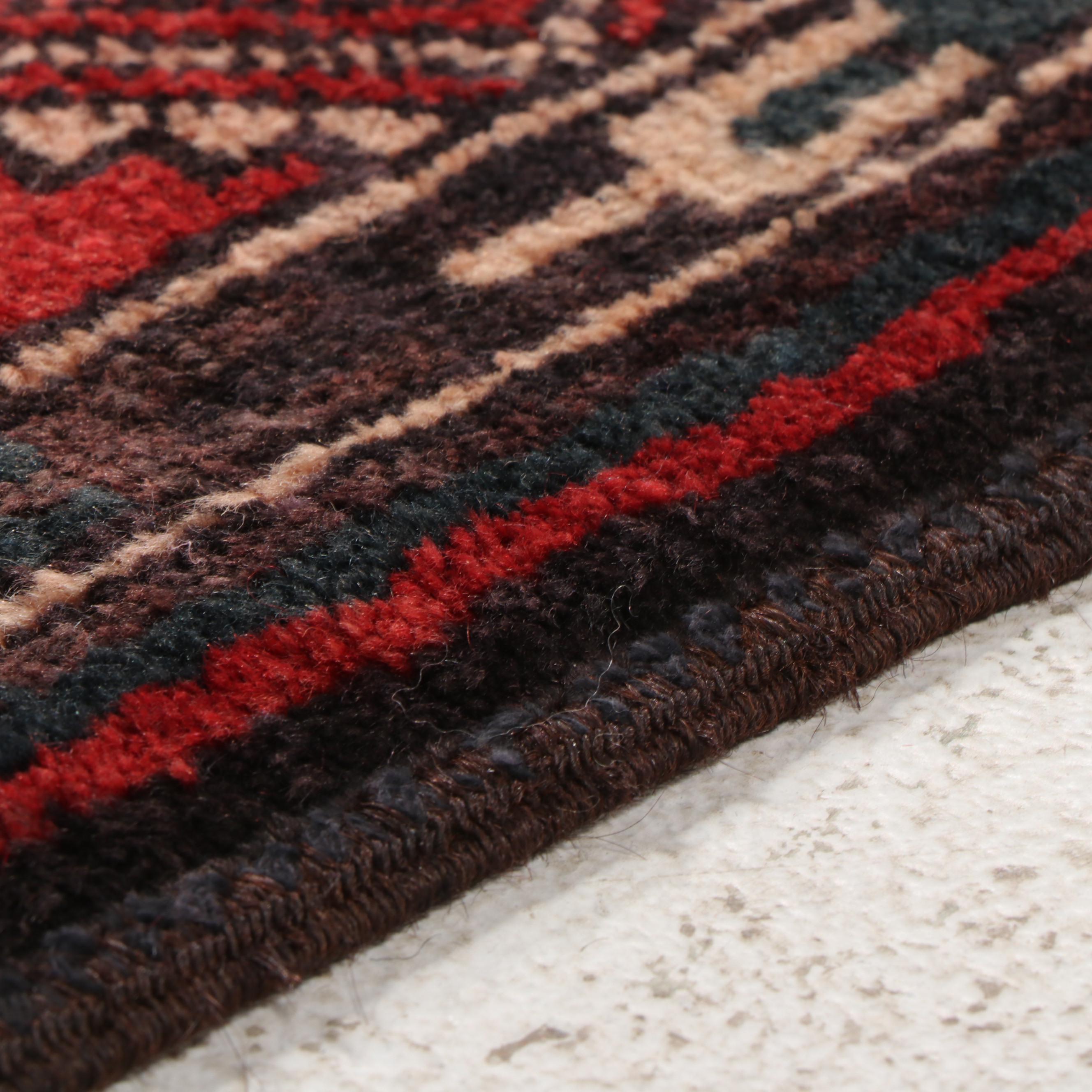 3'11 x 9'7 Hand-Knotted Persian Baluch Turkmen Baluch Area Rug