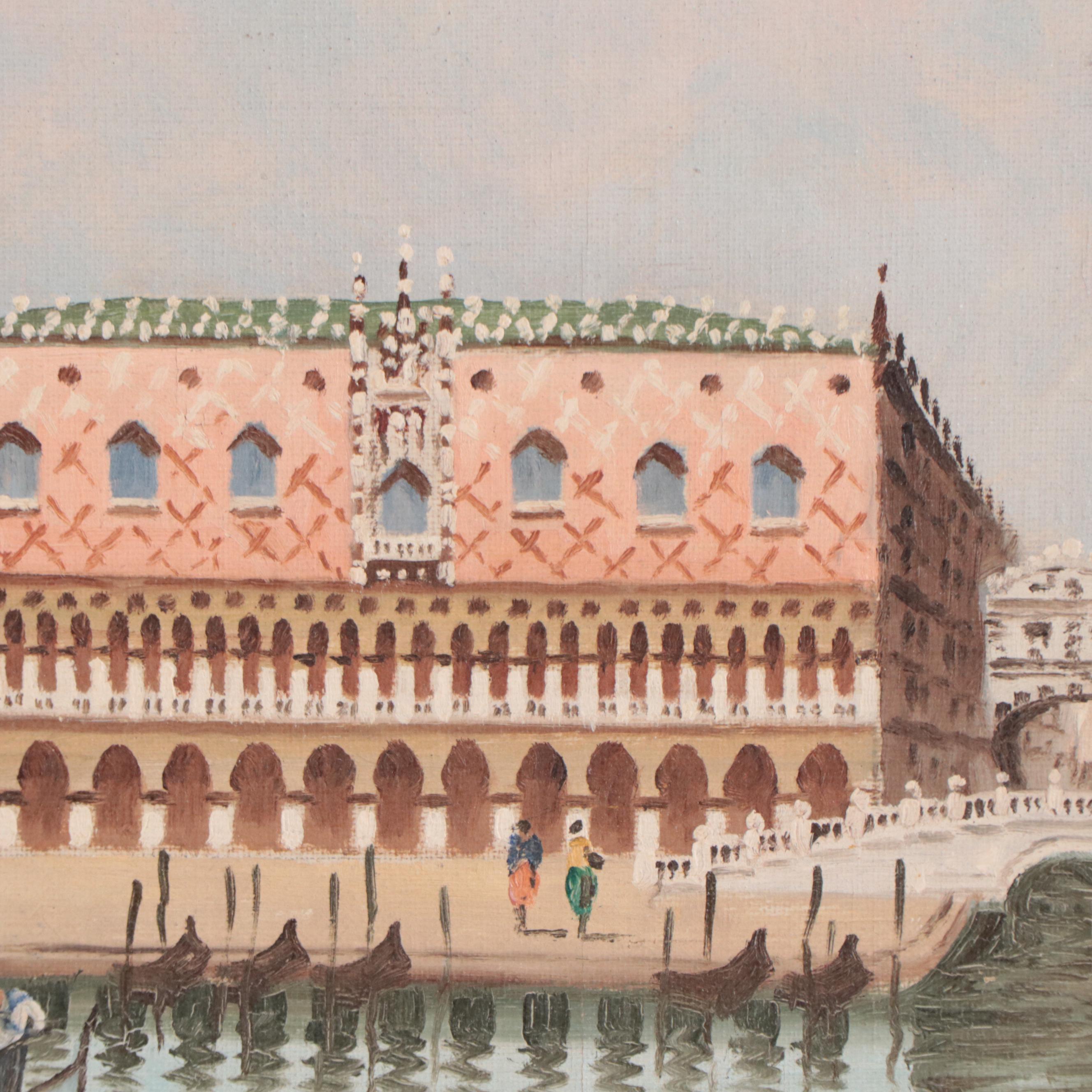Oil Painting of Venetian Canal Scene
