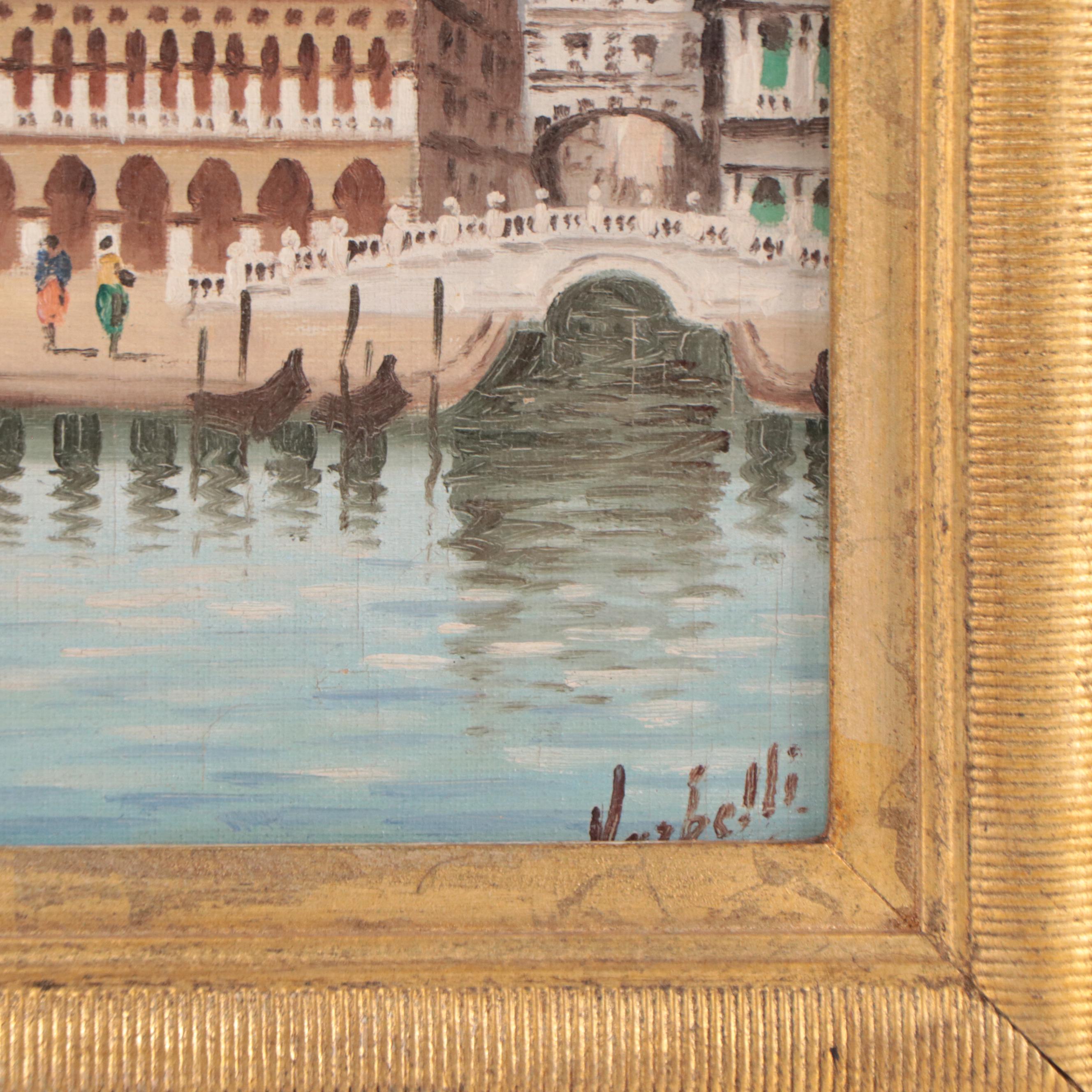 Oil Painting of Venetian Canal Scene