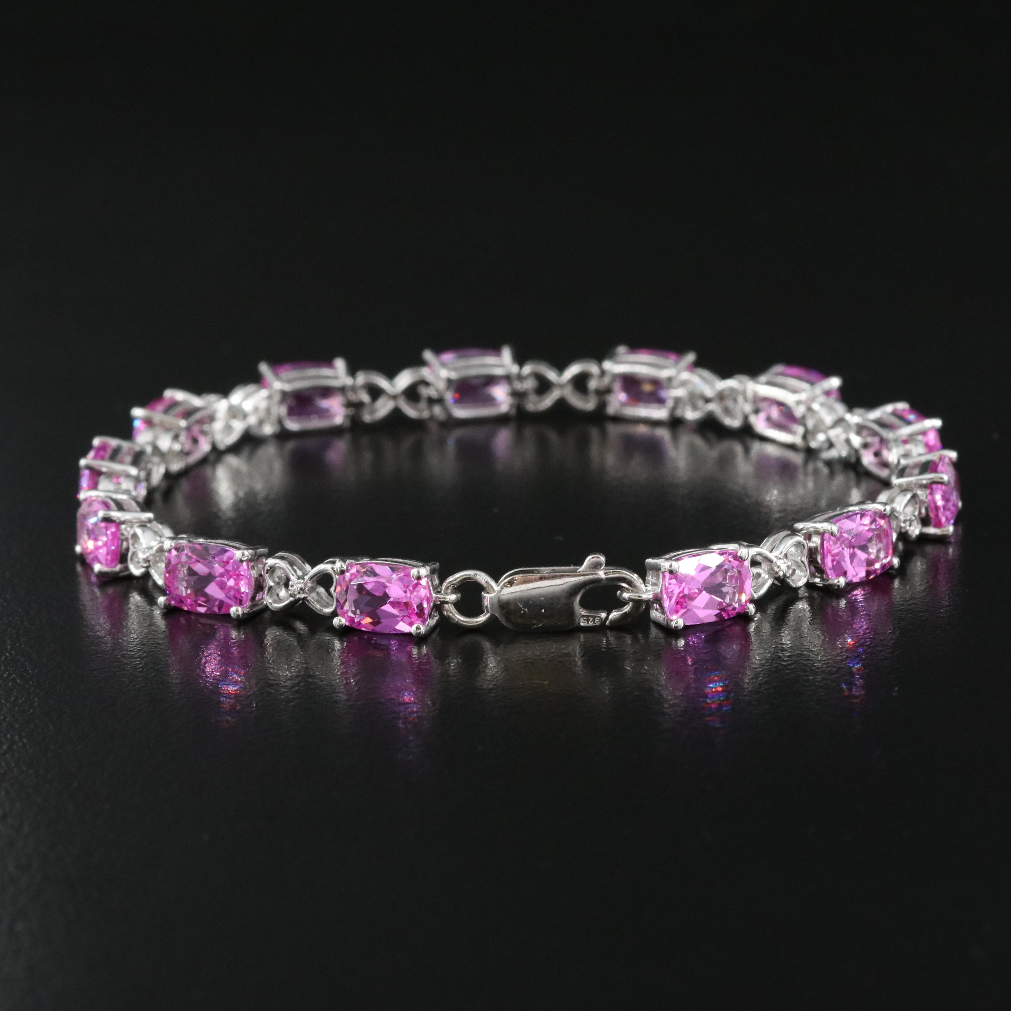 Sterling Sapphire and Diamond Bracelet