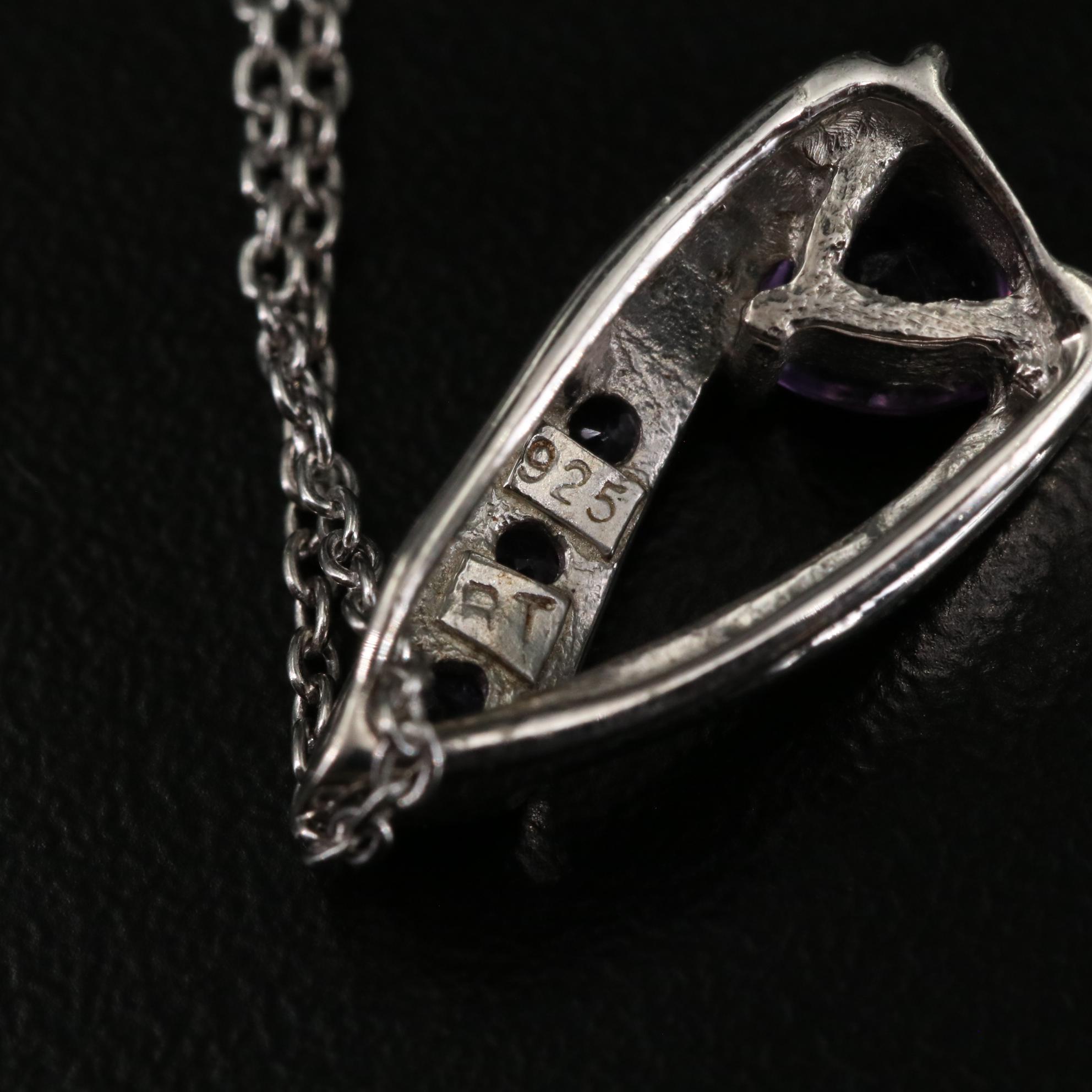 Sterling Amethyst Pendant Necklace