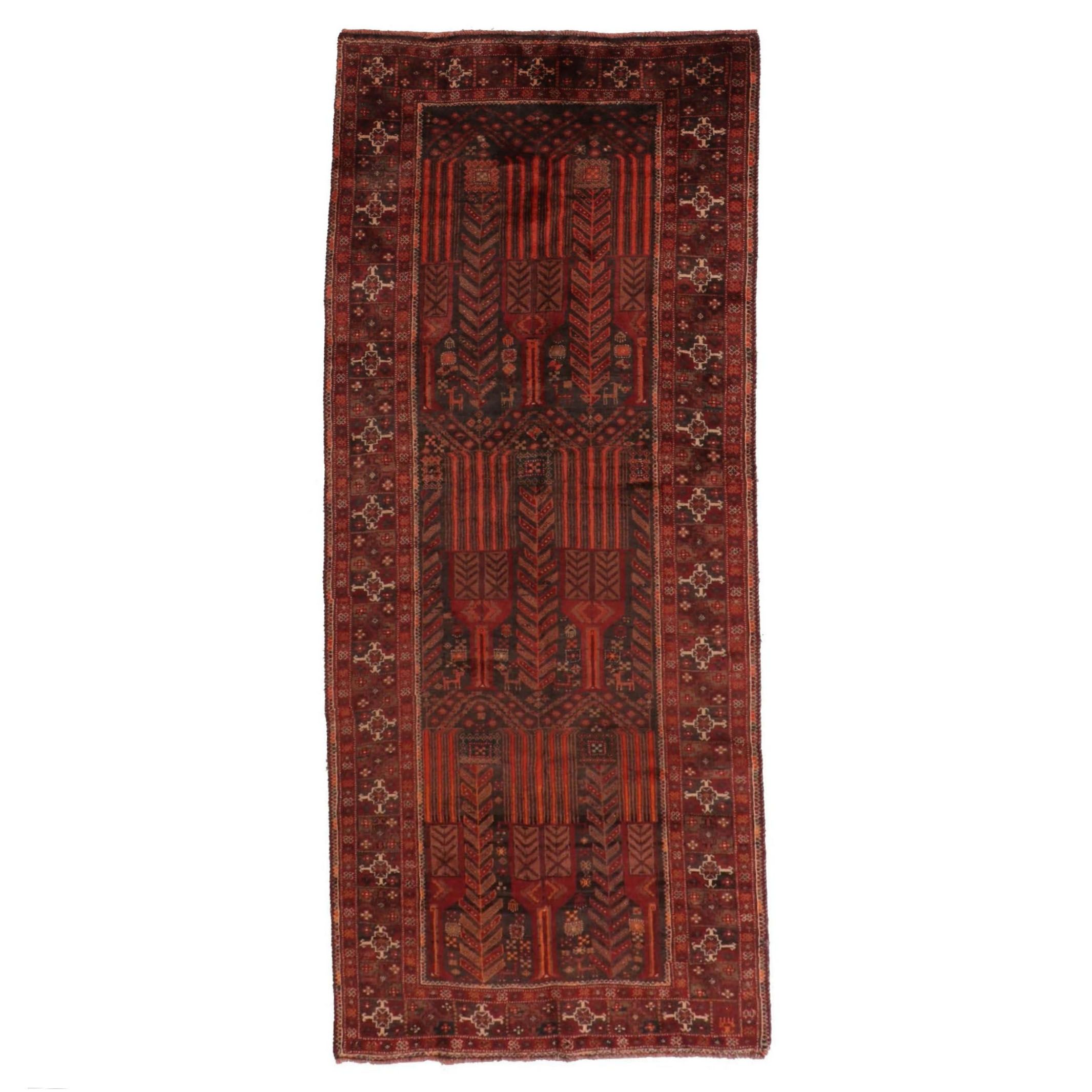 3'8 x 9'7 Hand-Knotted Persian Northwest Village Carpet Runner