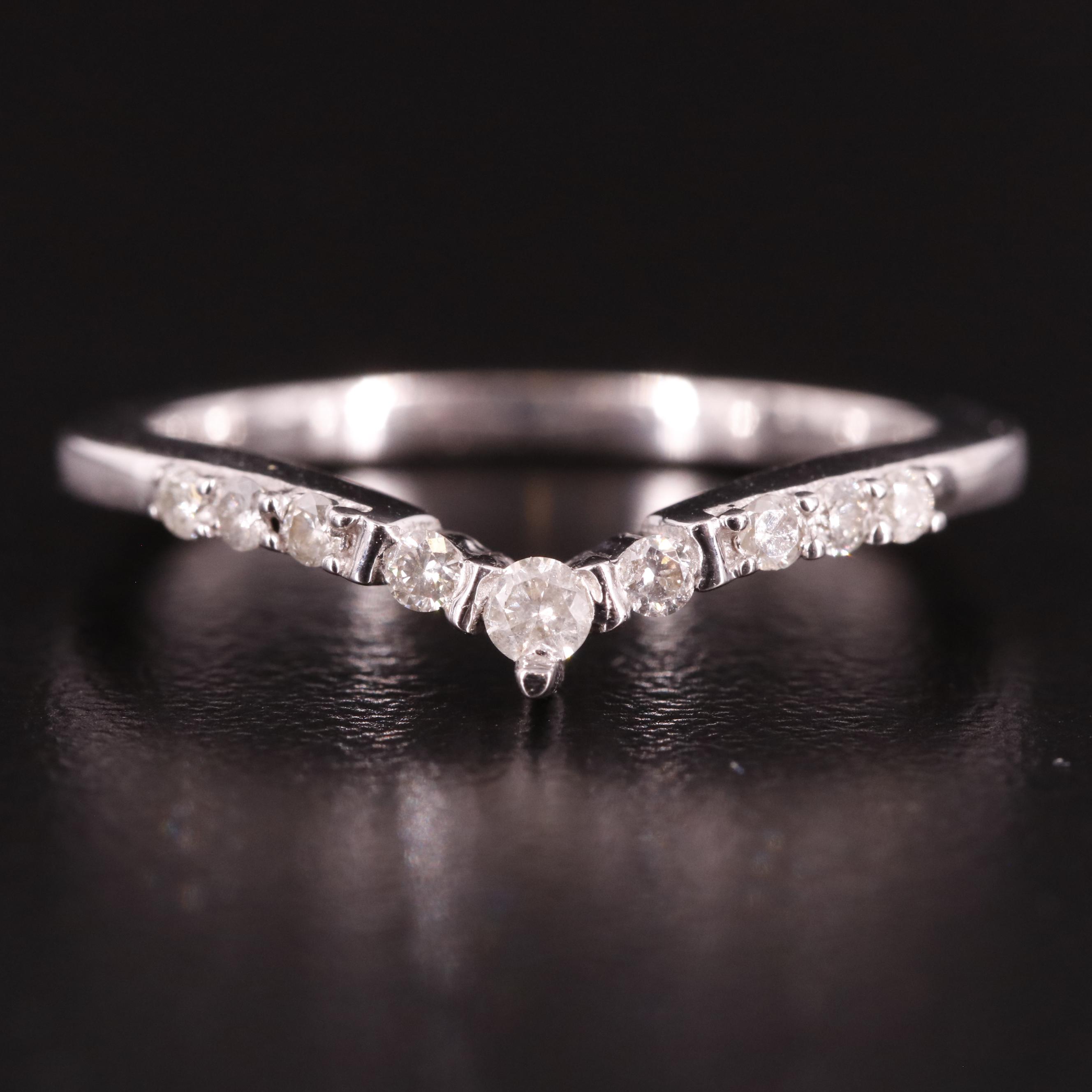 Sterling Diamond V Shaped Ring