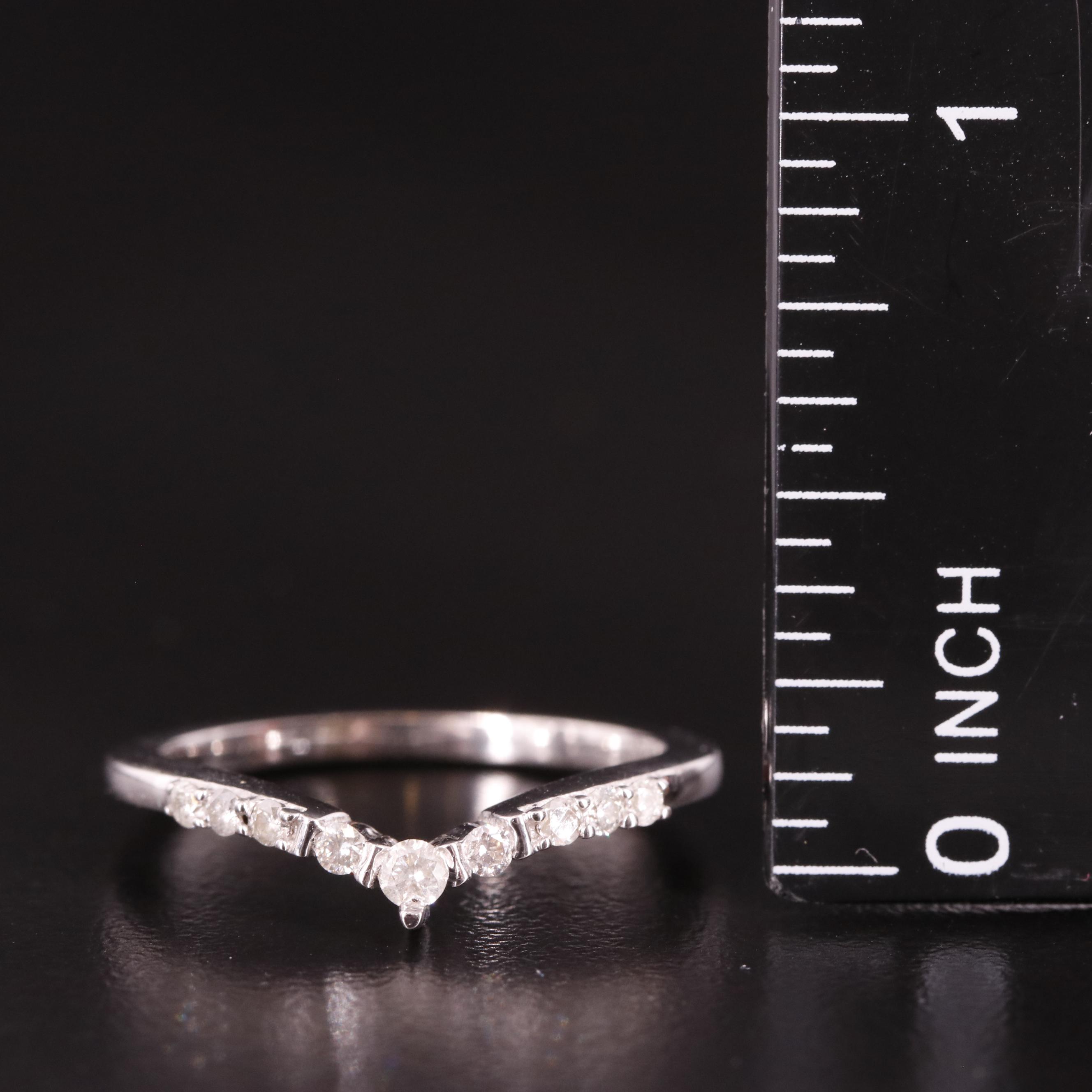 Sterling Diamond V Shaped Ring