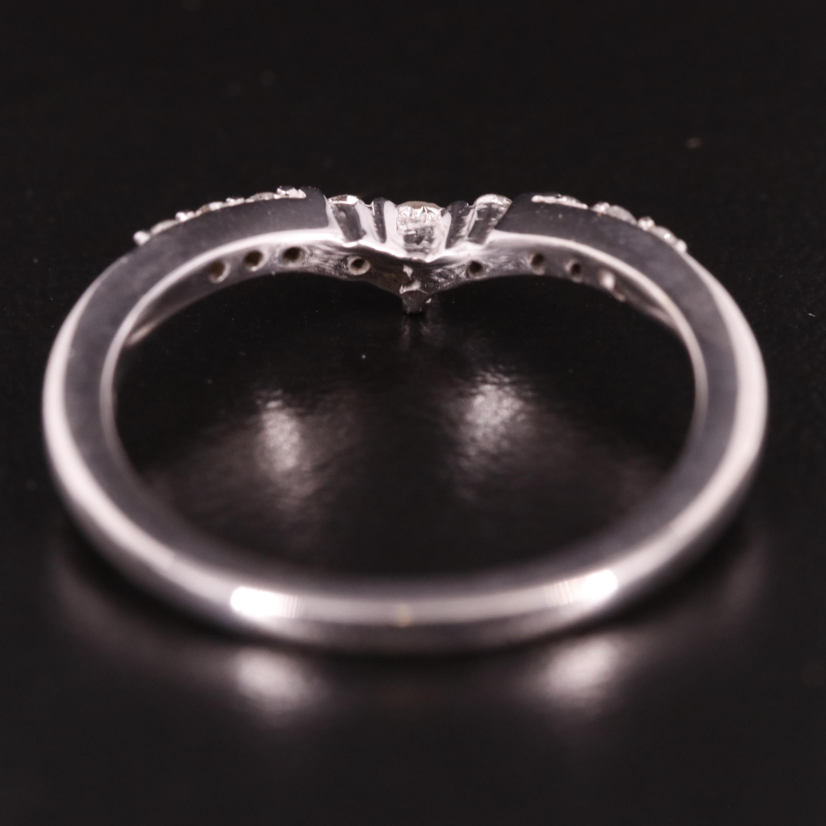 Sterling Diamond V Shaped Ring
