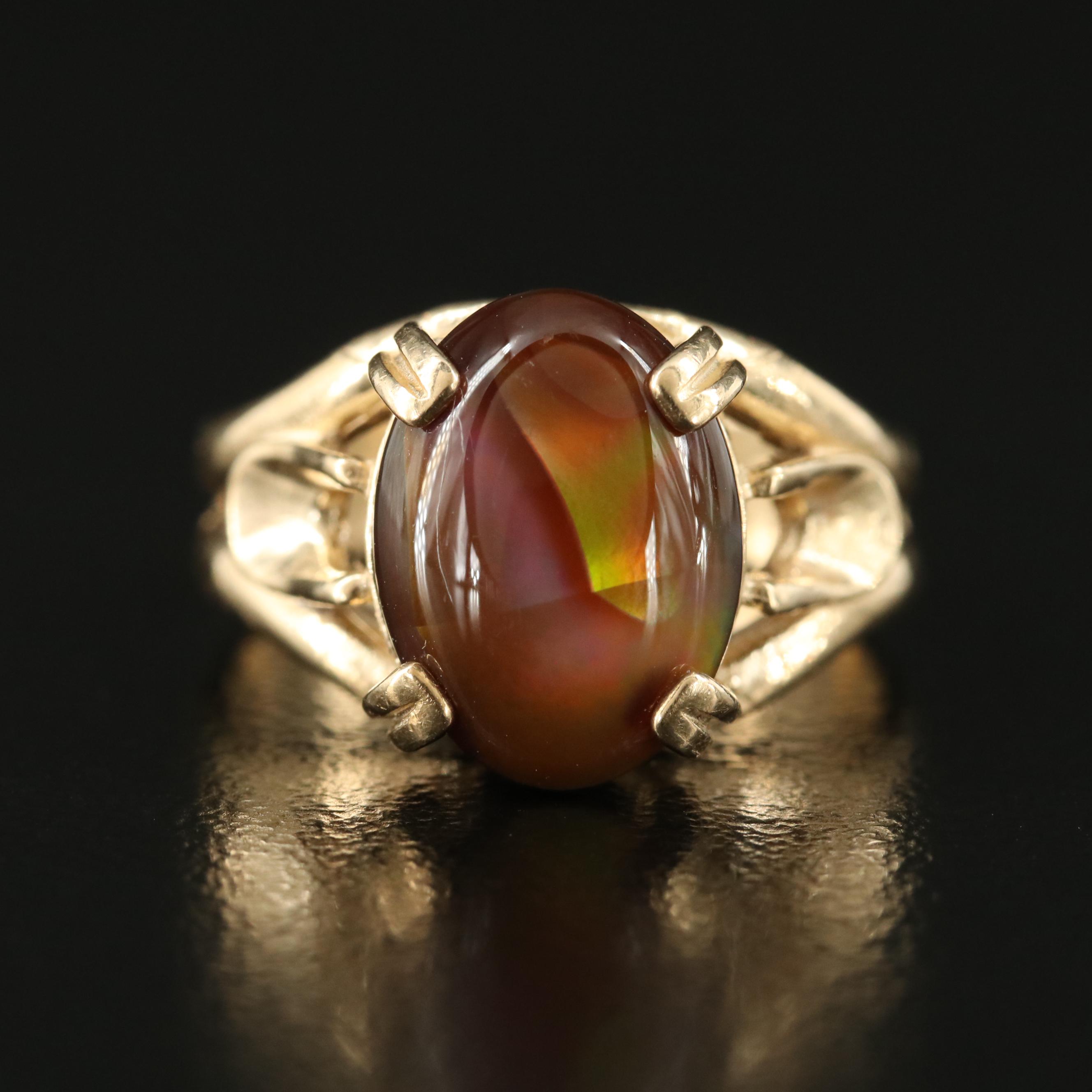 14K Fire Agate Ring