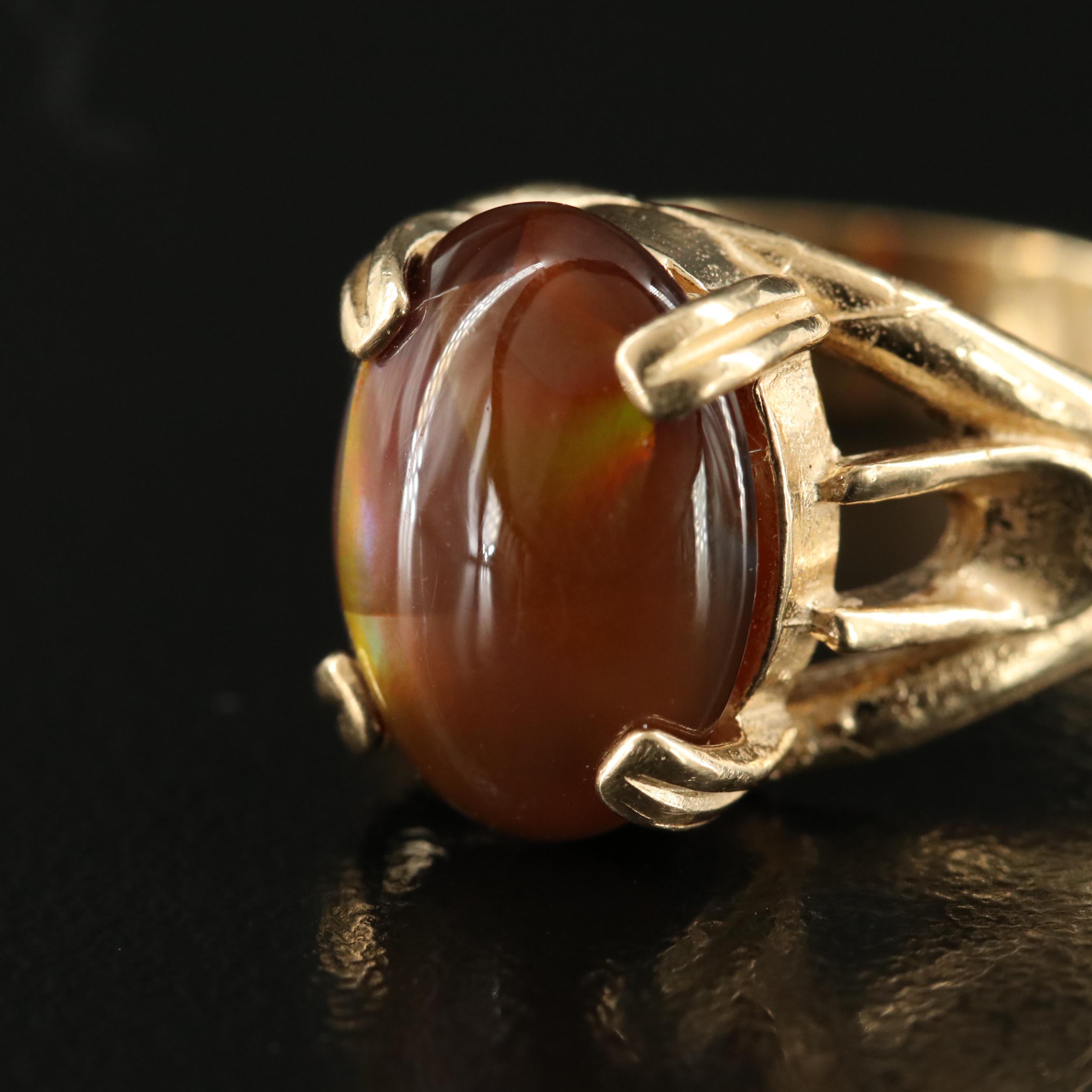 14K Fire Agate Ring