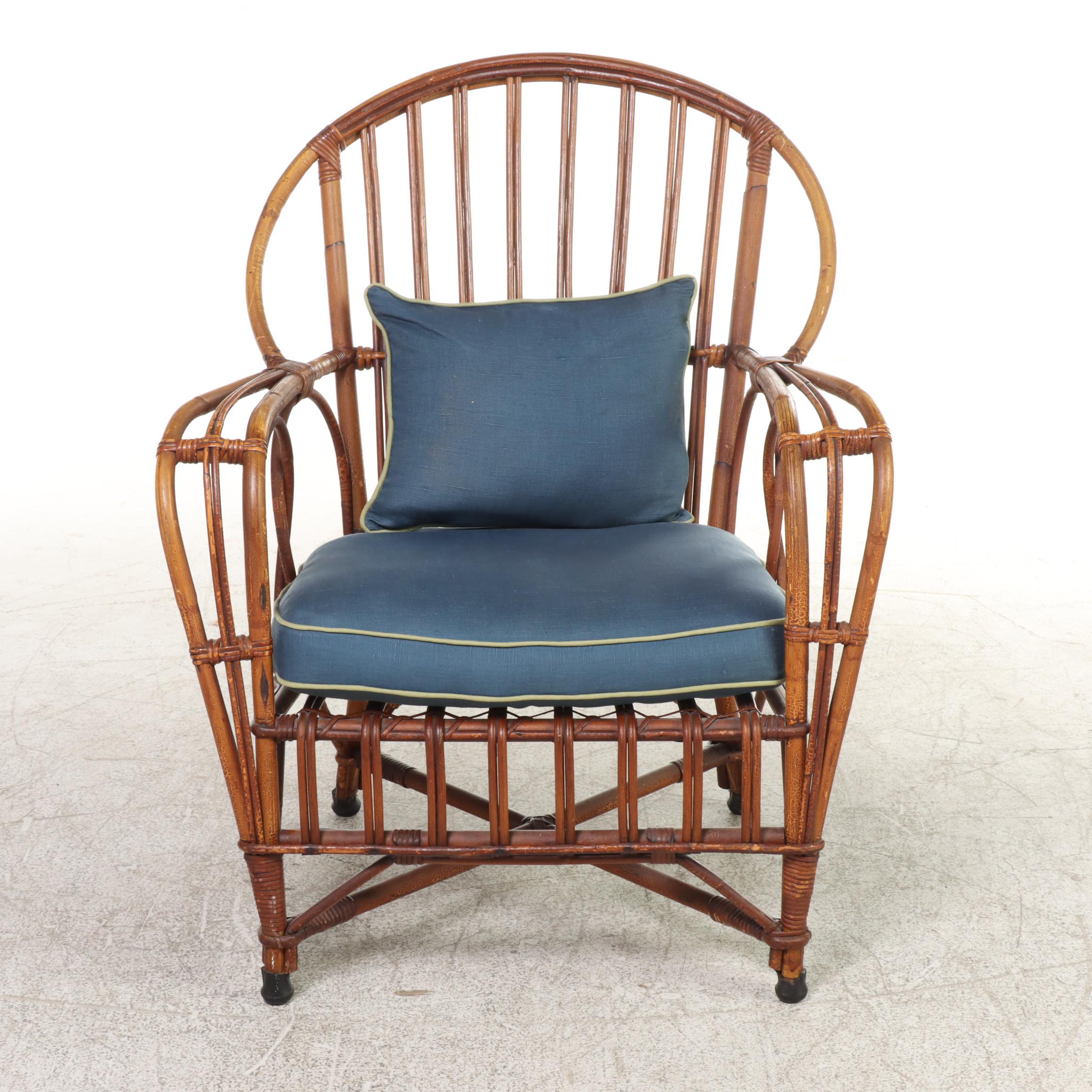 Rattan Patio Armchair, Mid to Late 20th Century