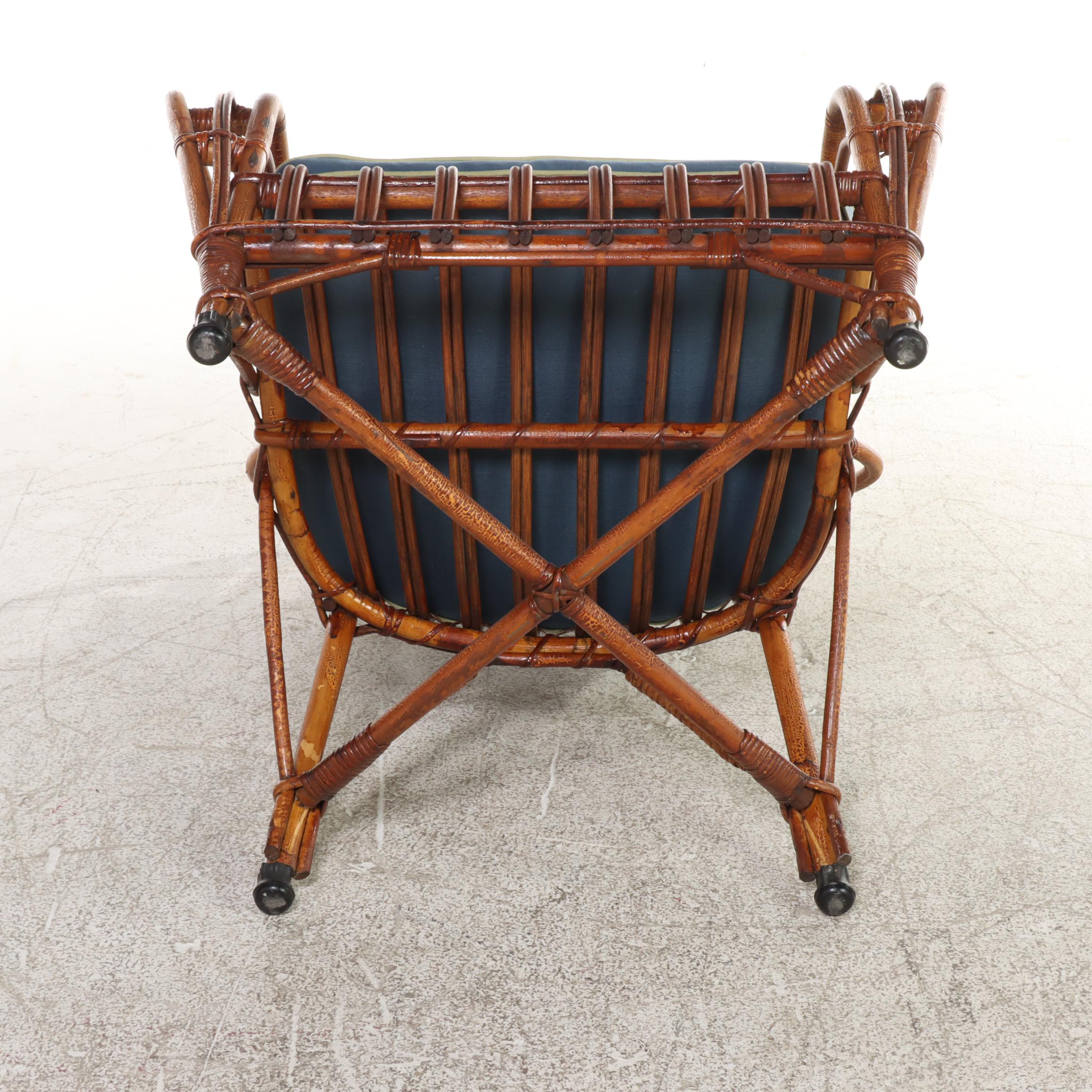 Rattan Patio Armchair, Mid to Late 20th Century