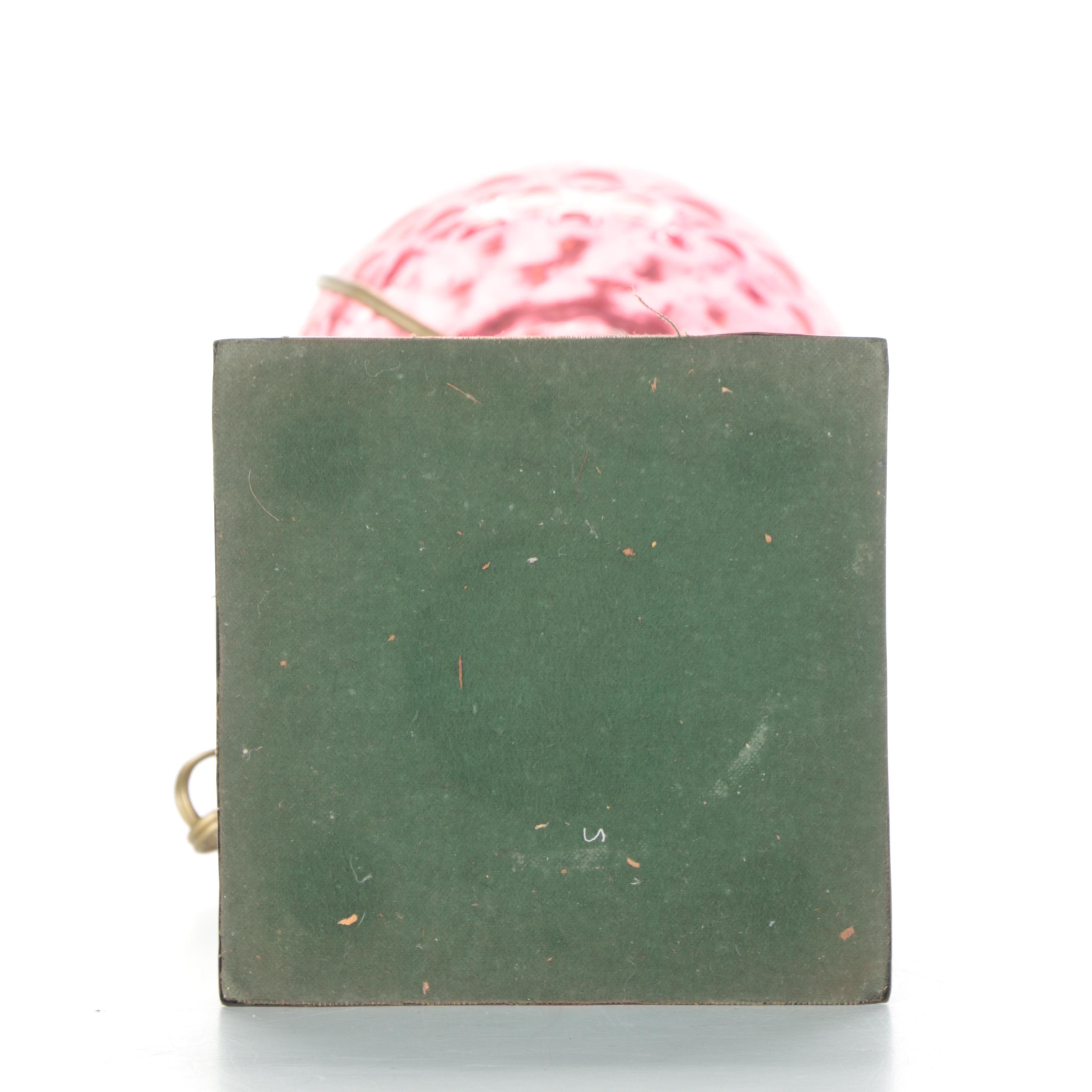 Victorian Columnated Quilted Ruby Glass Oil Lamp, Adapted With French Wiring