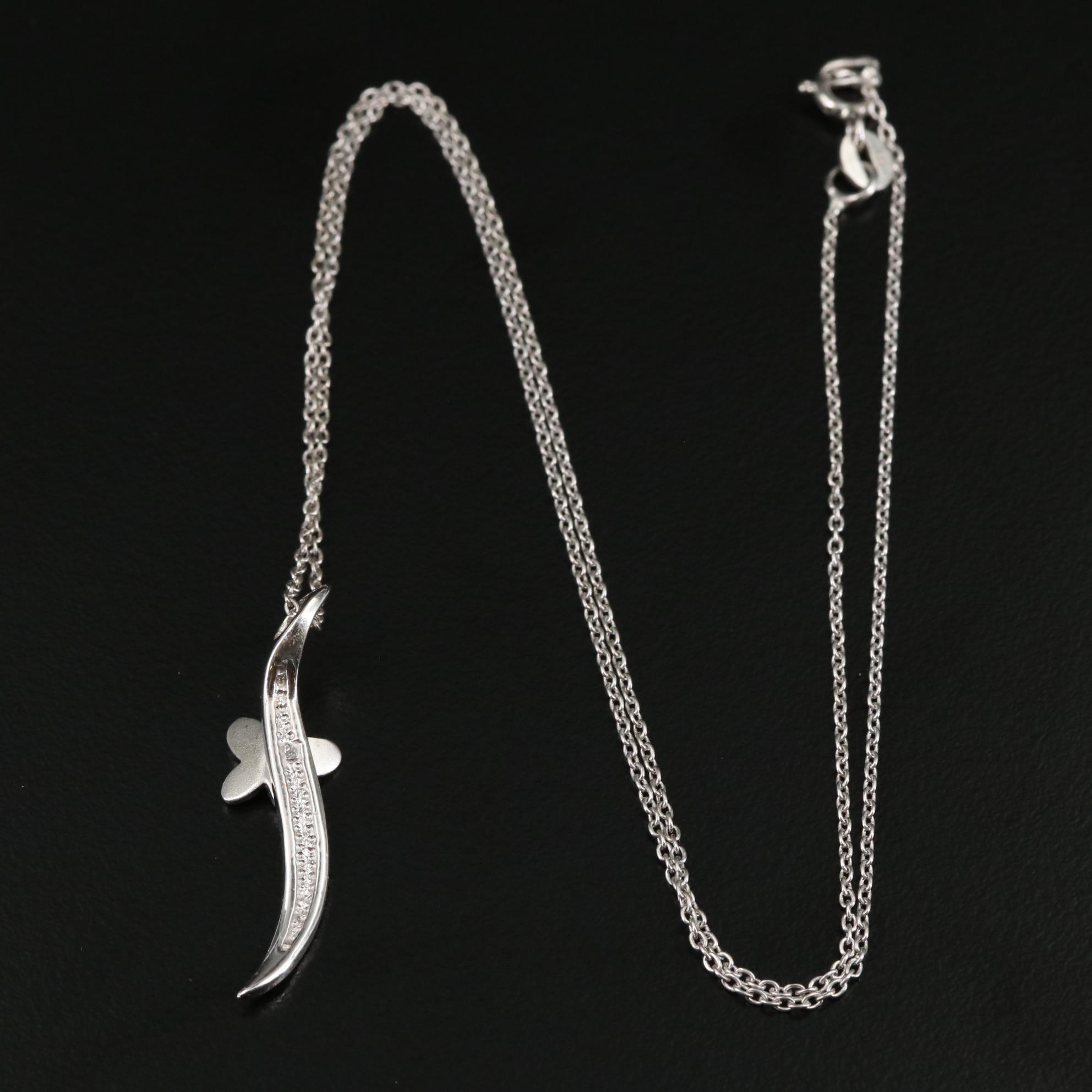 Sterling Pendant with Butterfly Necklace