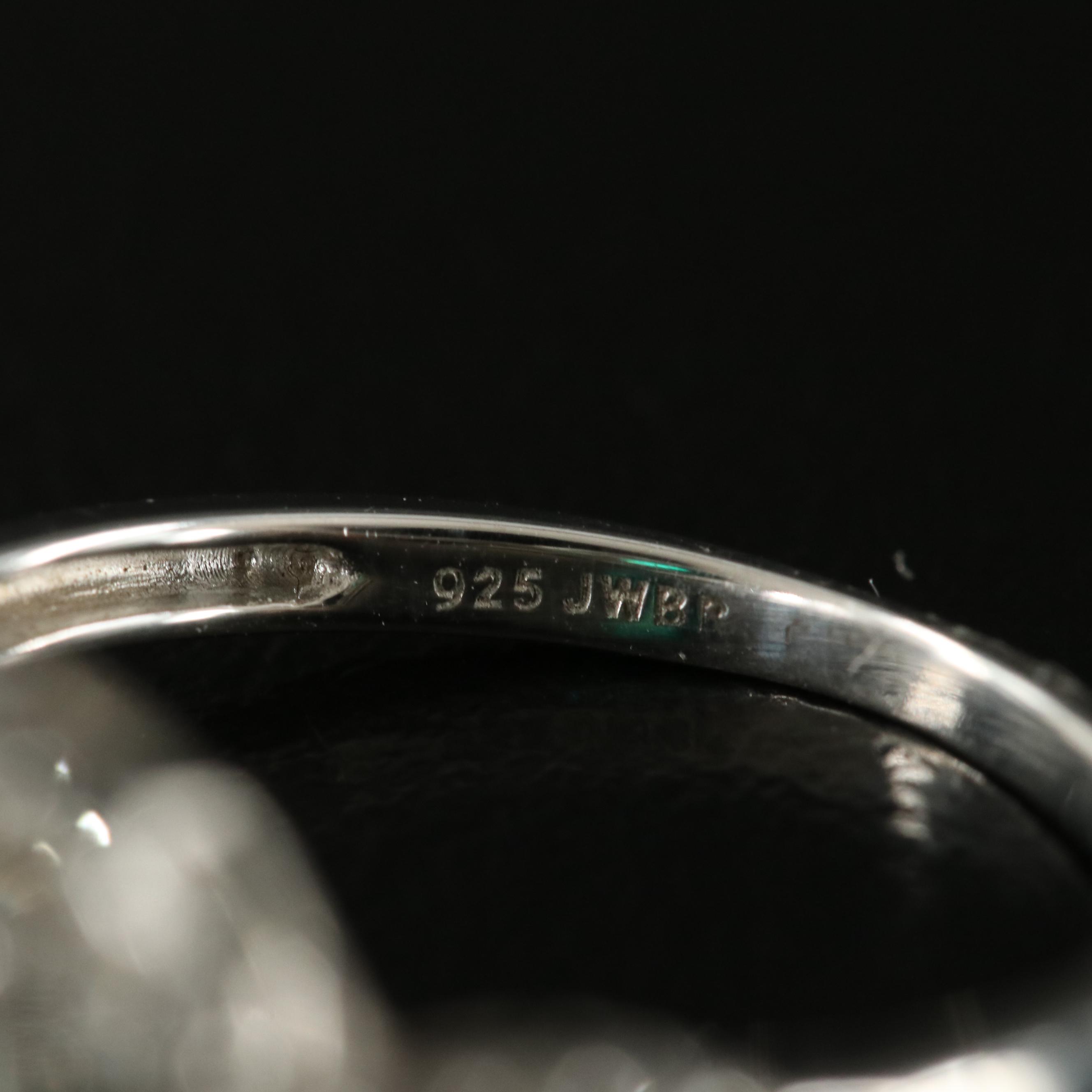 Sterling Emerald and White Sapphire Ring