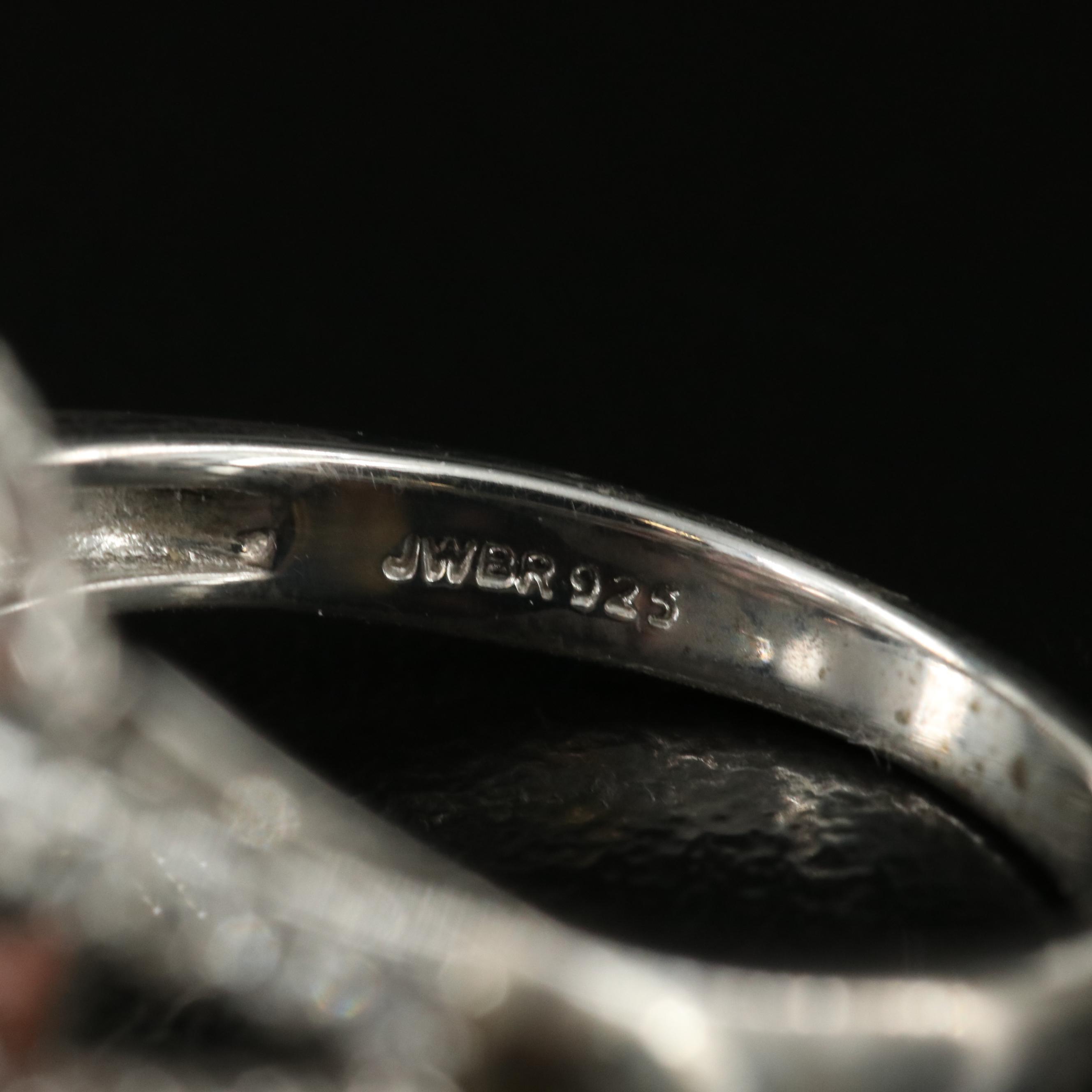 Sterling Opal and White Sapphire Ring