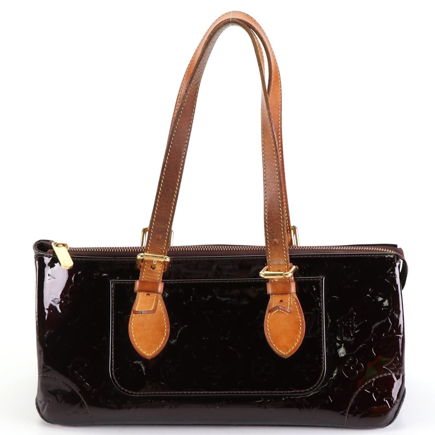 Louis Vuitton Rosewood Avenue Handbag in Amarante Monogram Vernis