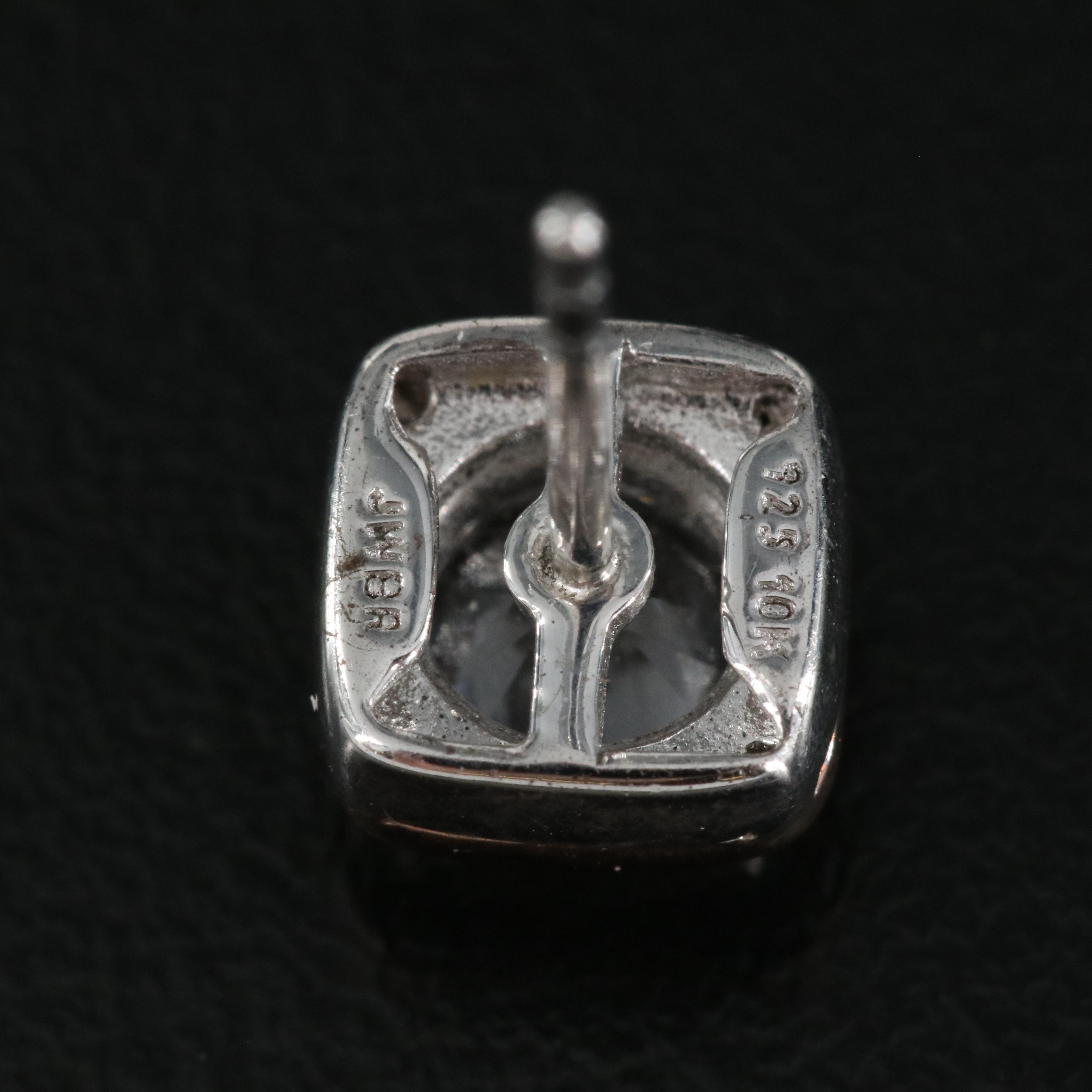 Sterling Sapphire Stud Earrings with 10K Rose Gold Accents