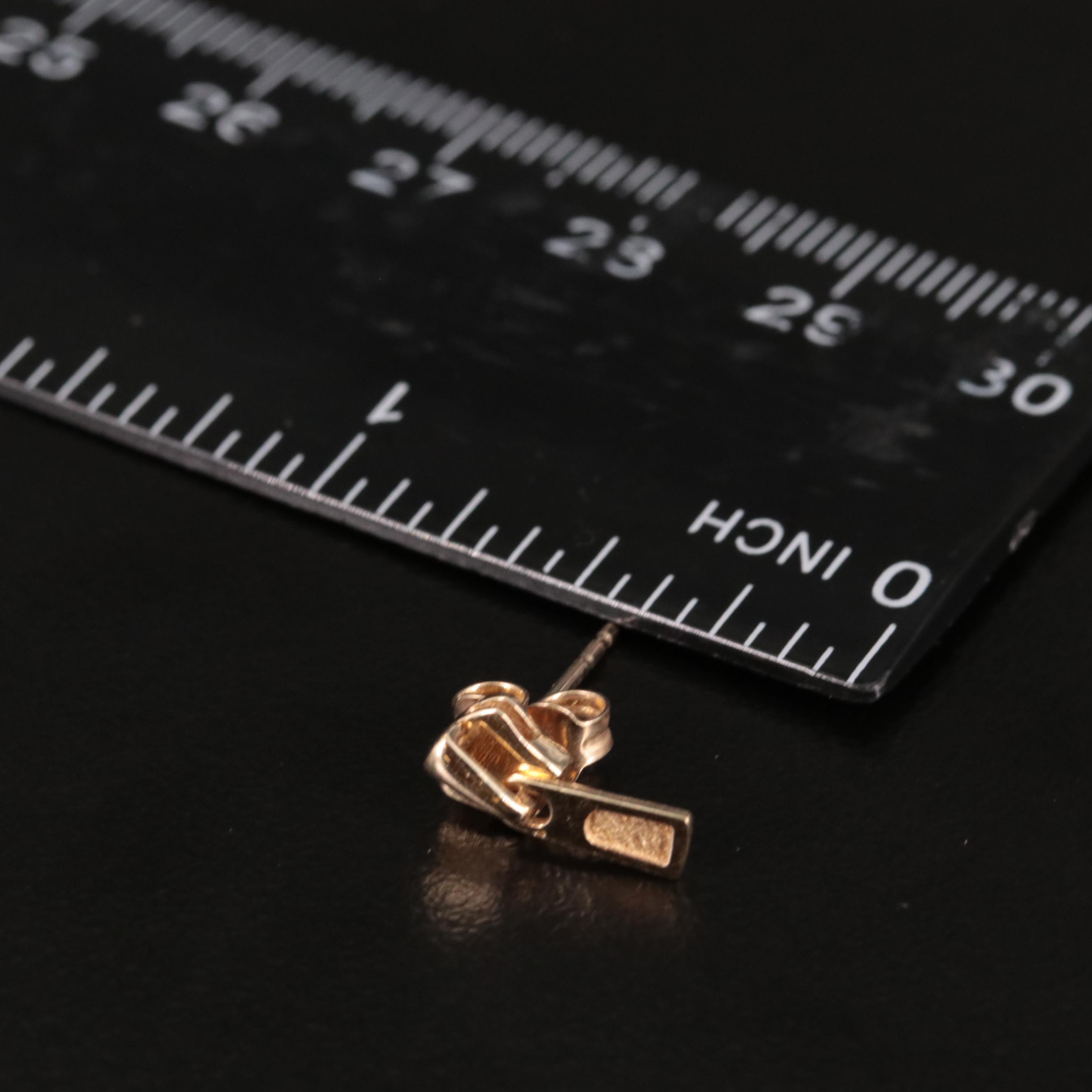 14K Zipper Stud Earrings