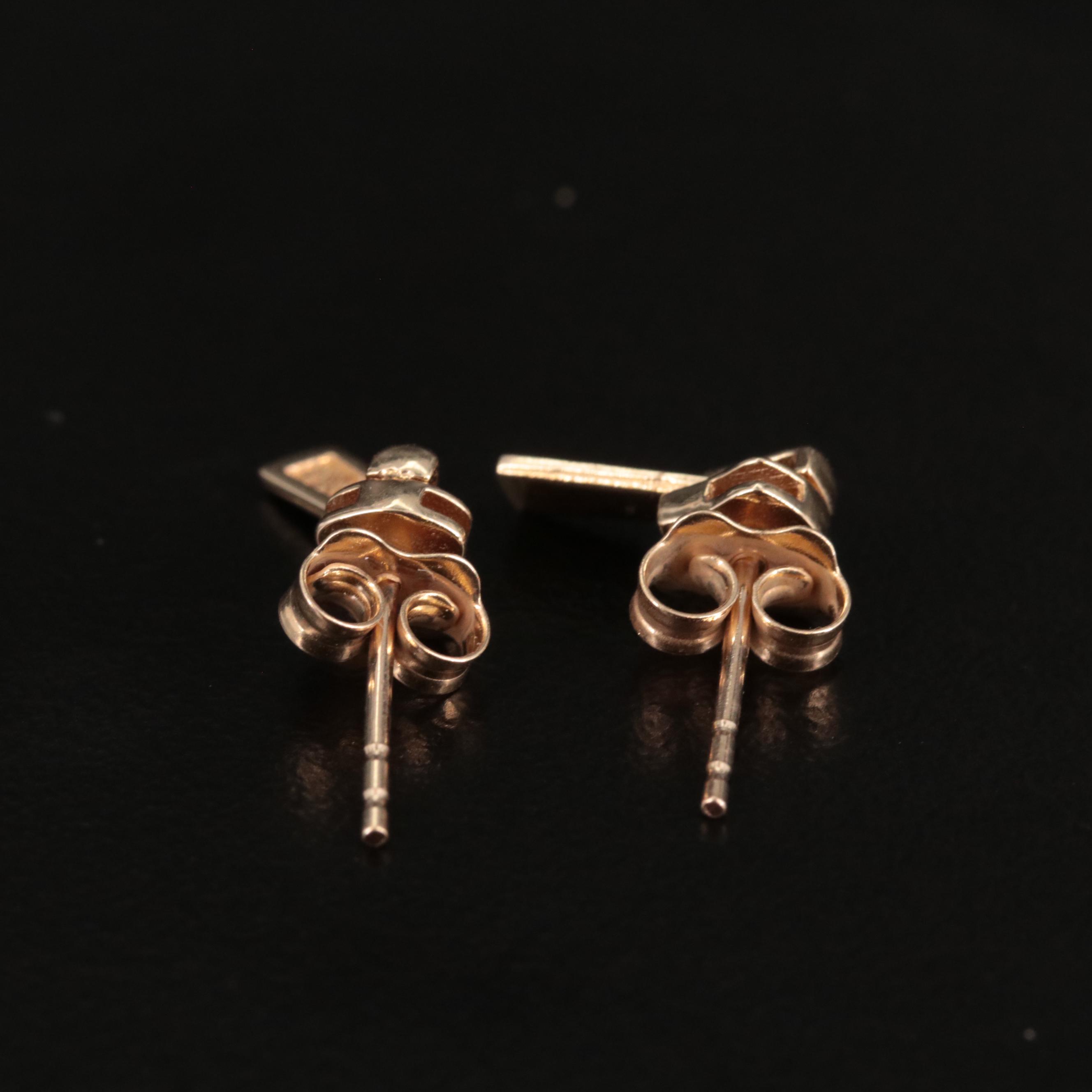 14K Zipper Stud Earrings