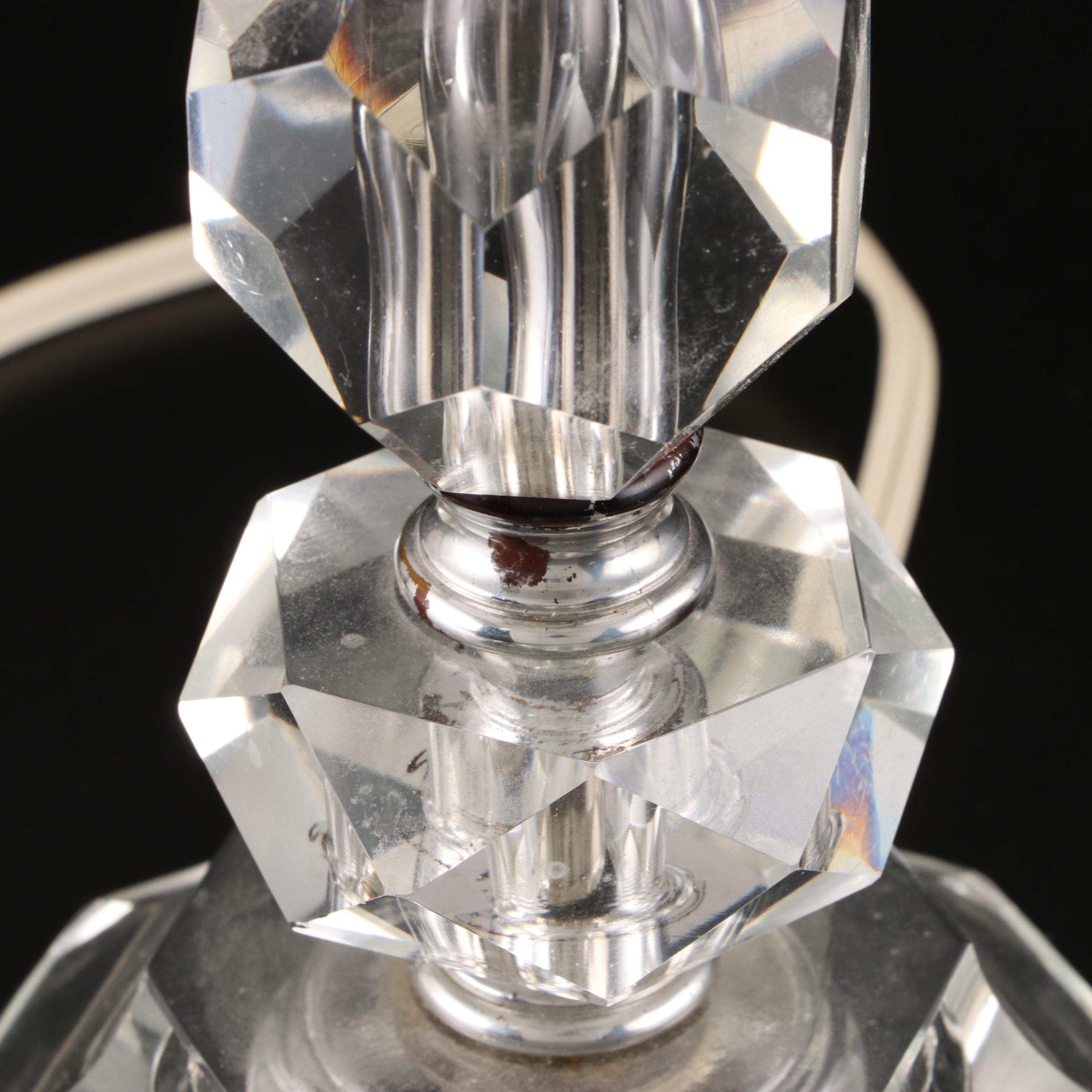 Facet Cut Stacked Glass Table Lamps, Mid to Late 20th Century