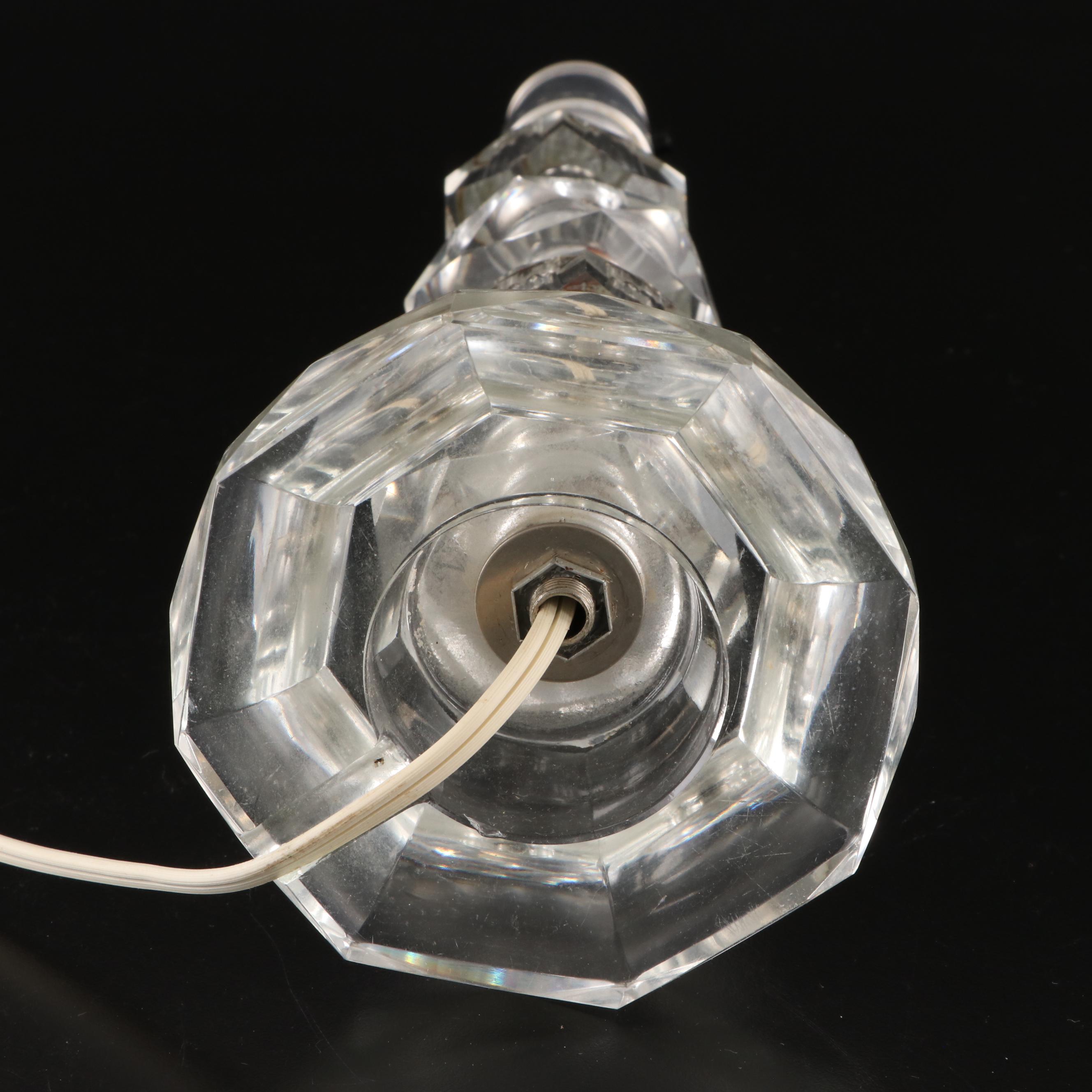 Facet Cut Stacked Glass Table Lamps, Mid to Late 20th Century