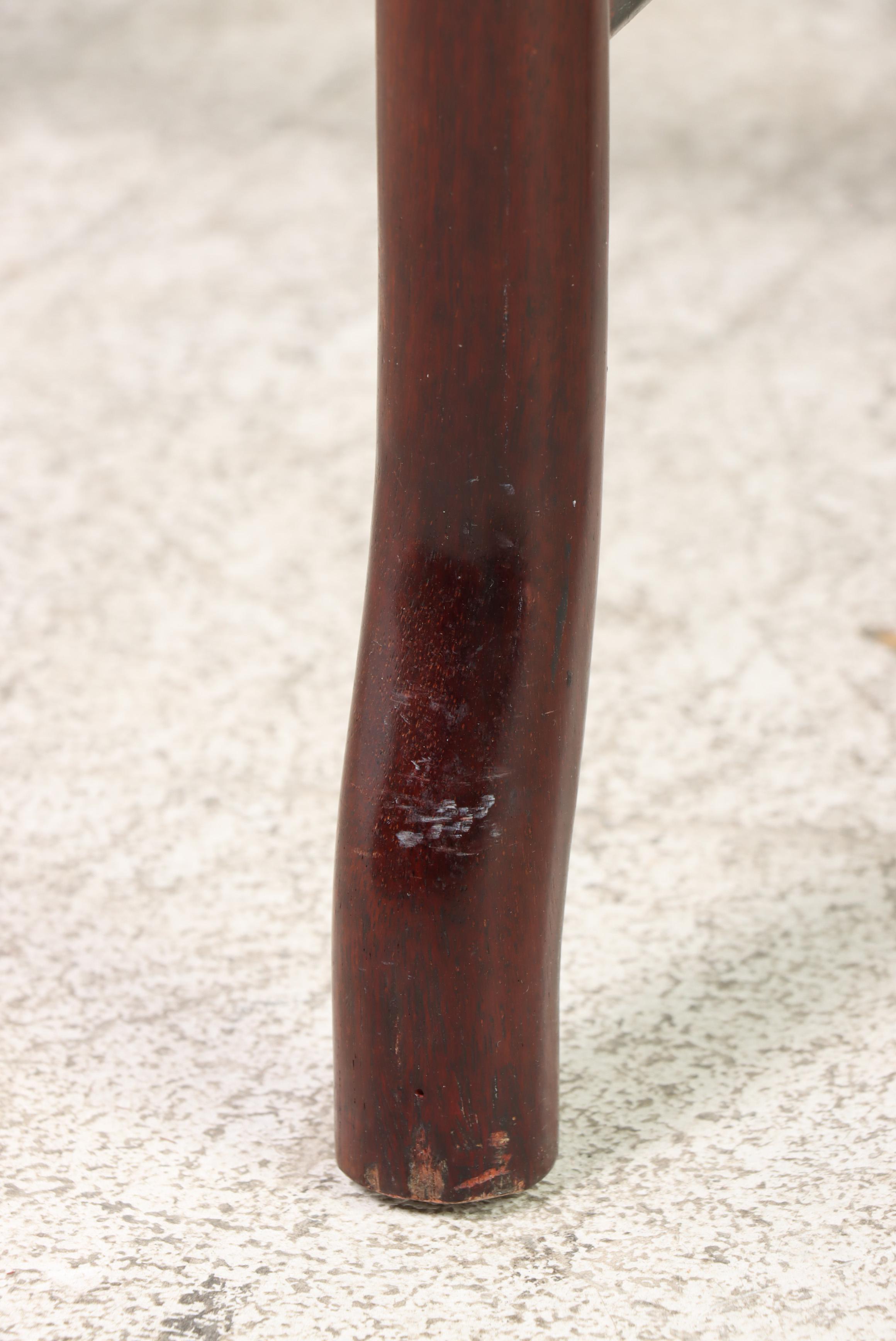 Chinese Carved Hardwood and Mother-of-Pearl Inlaid Corner Armchair