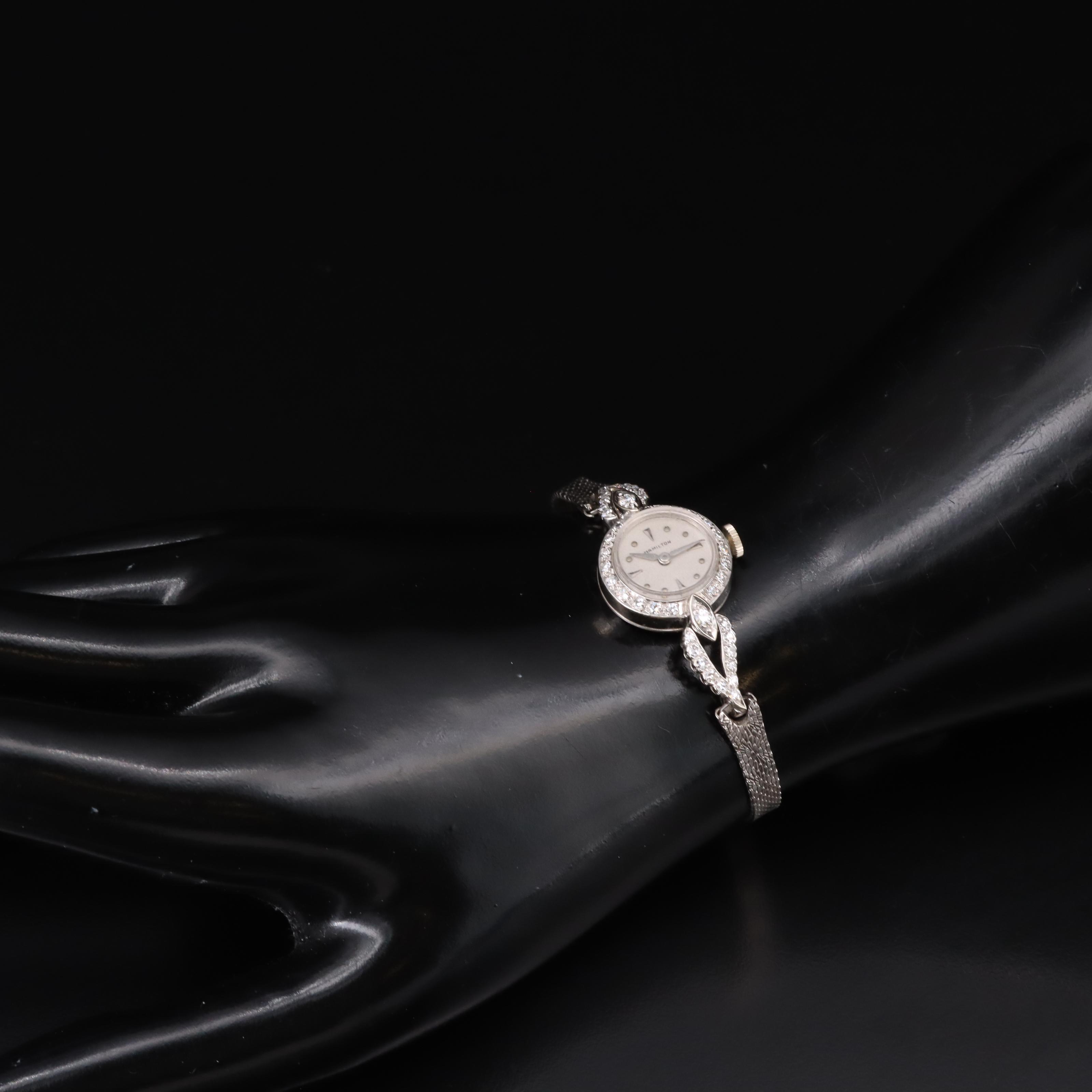 Vintage Hamilton 14K Diamond Stem-Wind Watch