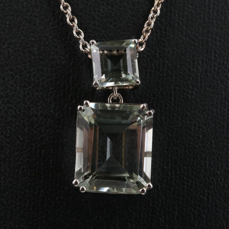 Sterling Prasiolite Pendant Necklace