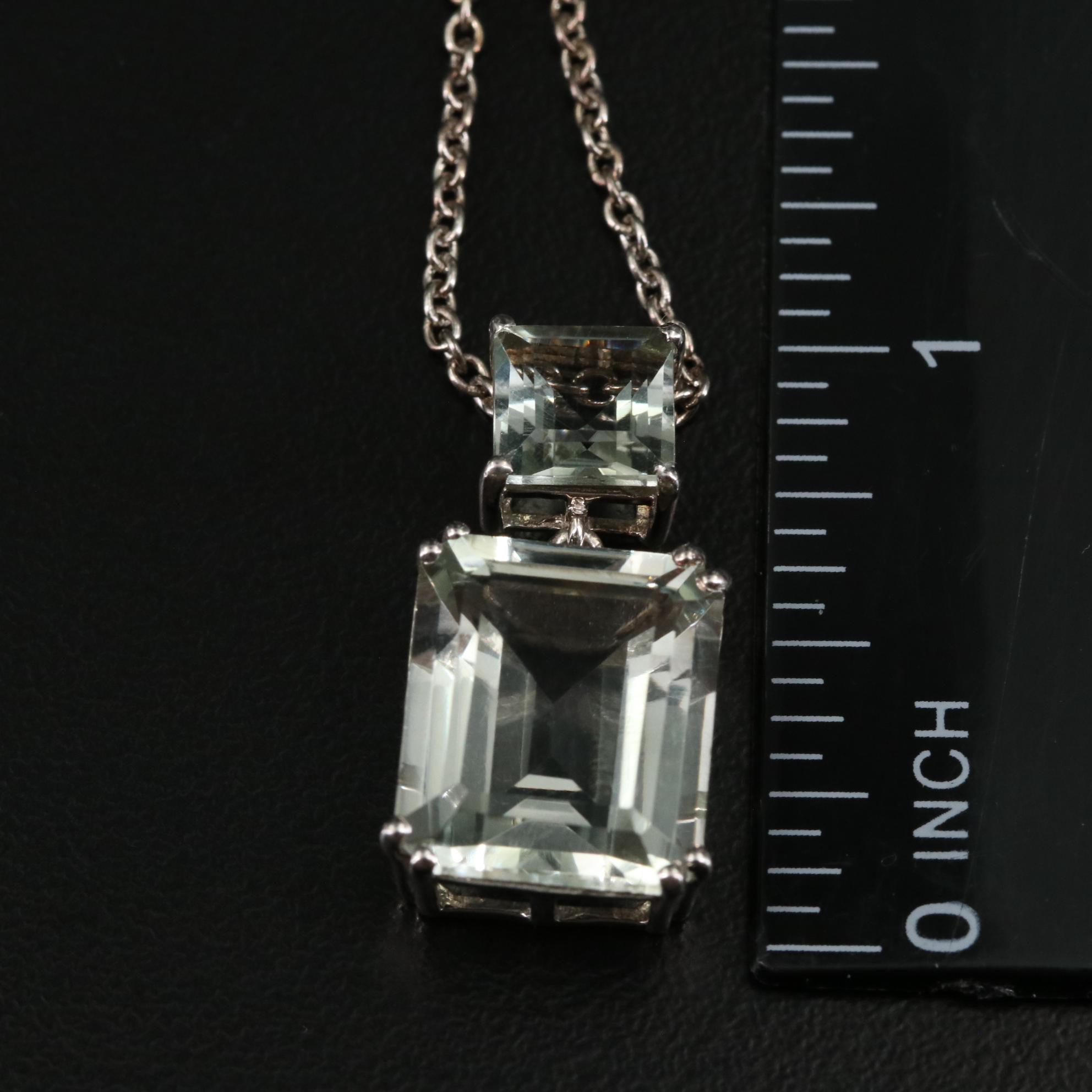 Sterling Prasiolite Pendant Necklace