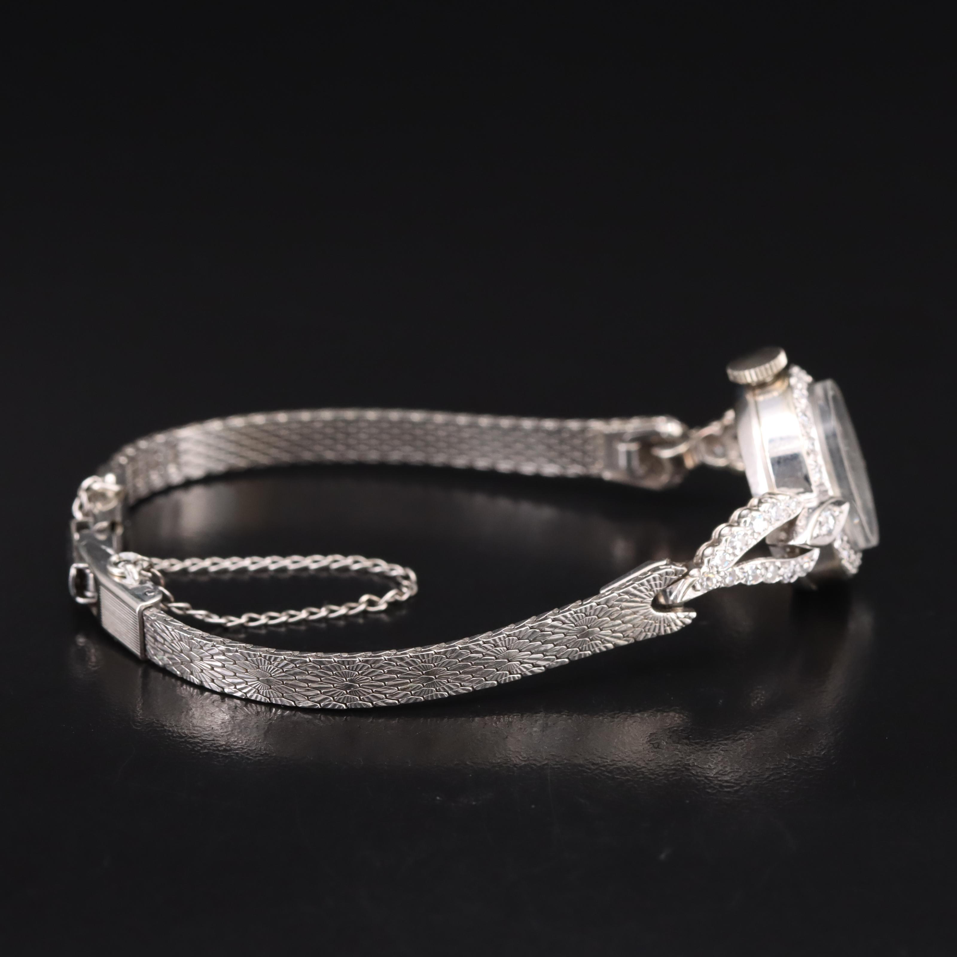 Vintage Hamilton 14K Diamond Stem-Wind Watch