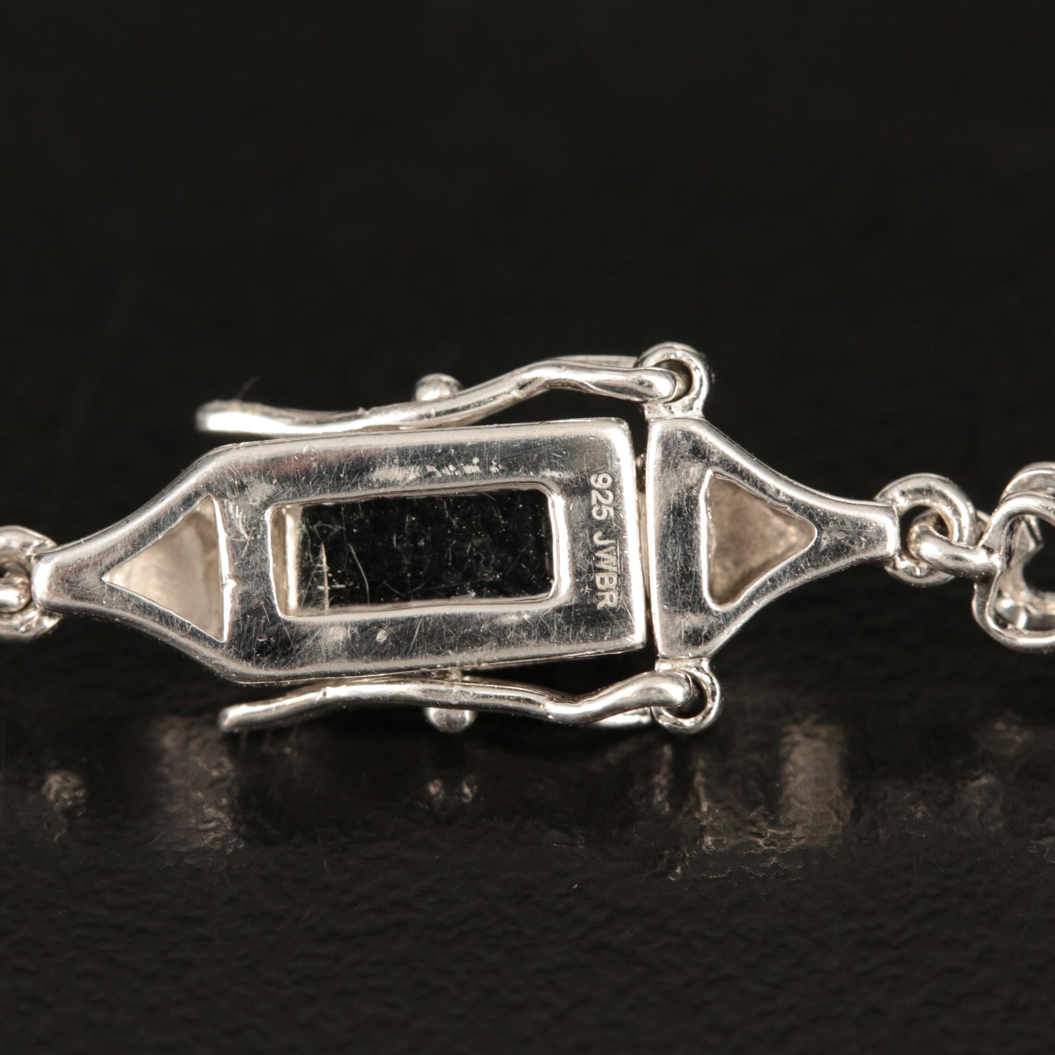 Sterling Swiss Blue Topaz, London Blue Topaz and Diamond Bracelet