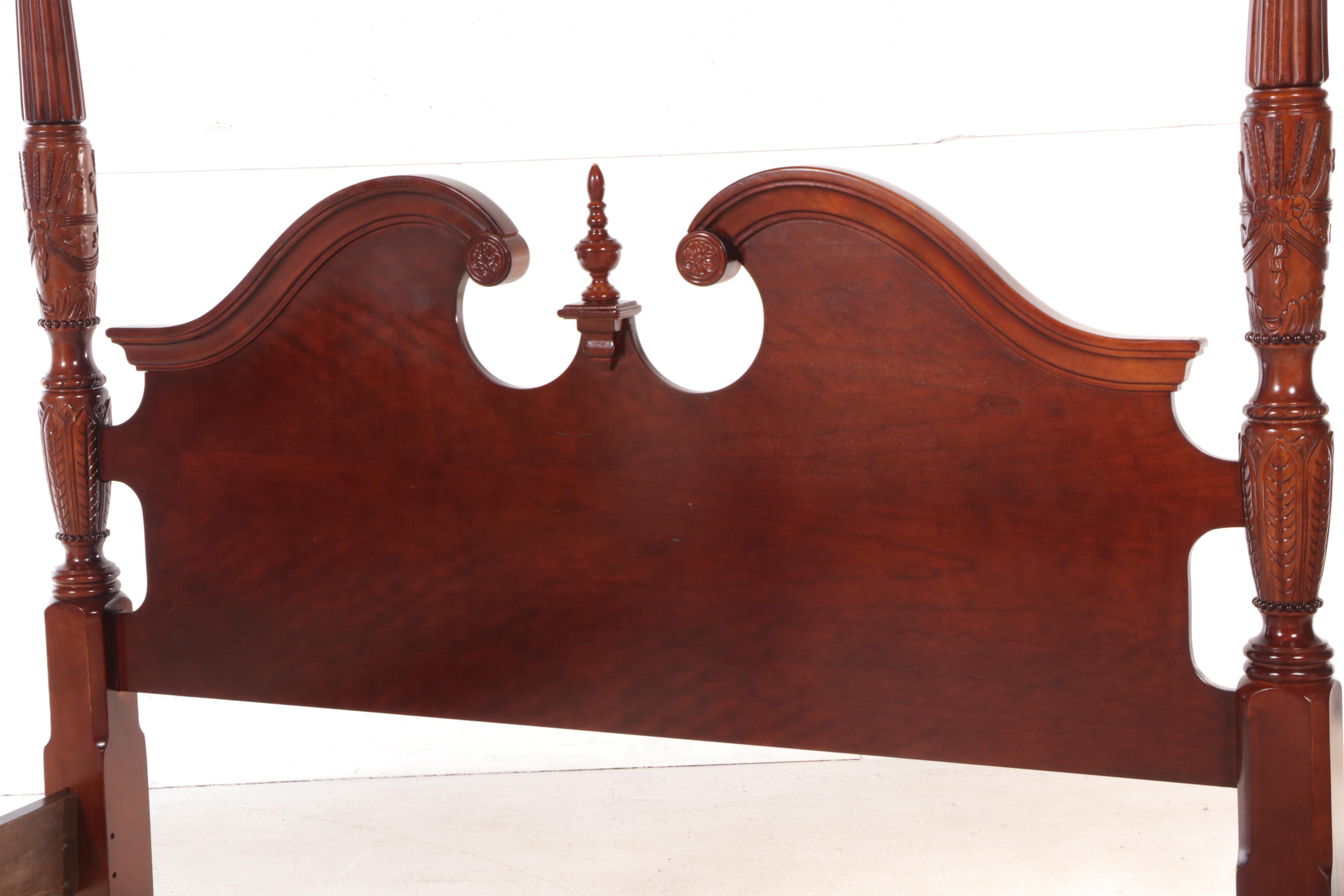 Universal Furniture Federal Style Cherrywood-Stained Queen Size Four-Post Bed