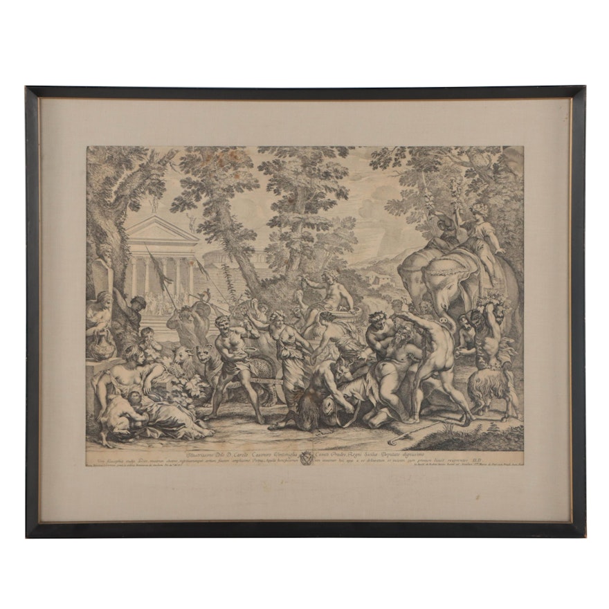 Etching After Pietro Berrettini da Cortona "The Triumph of Bacchus"