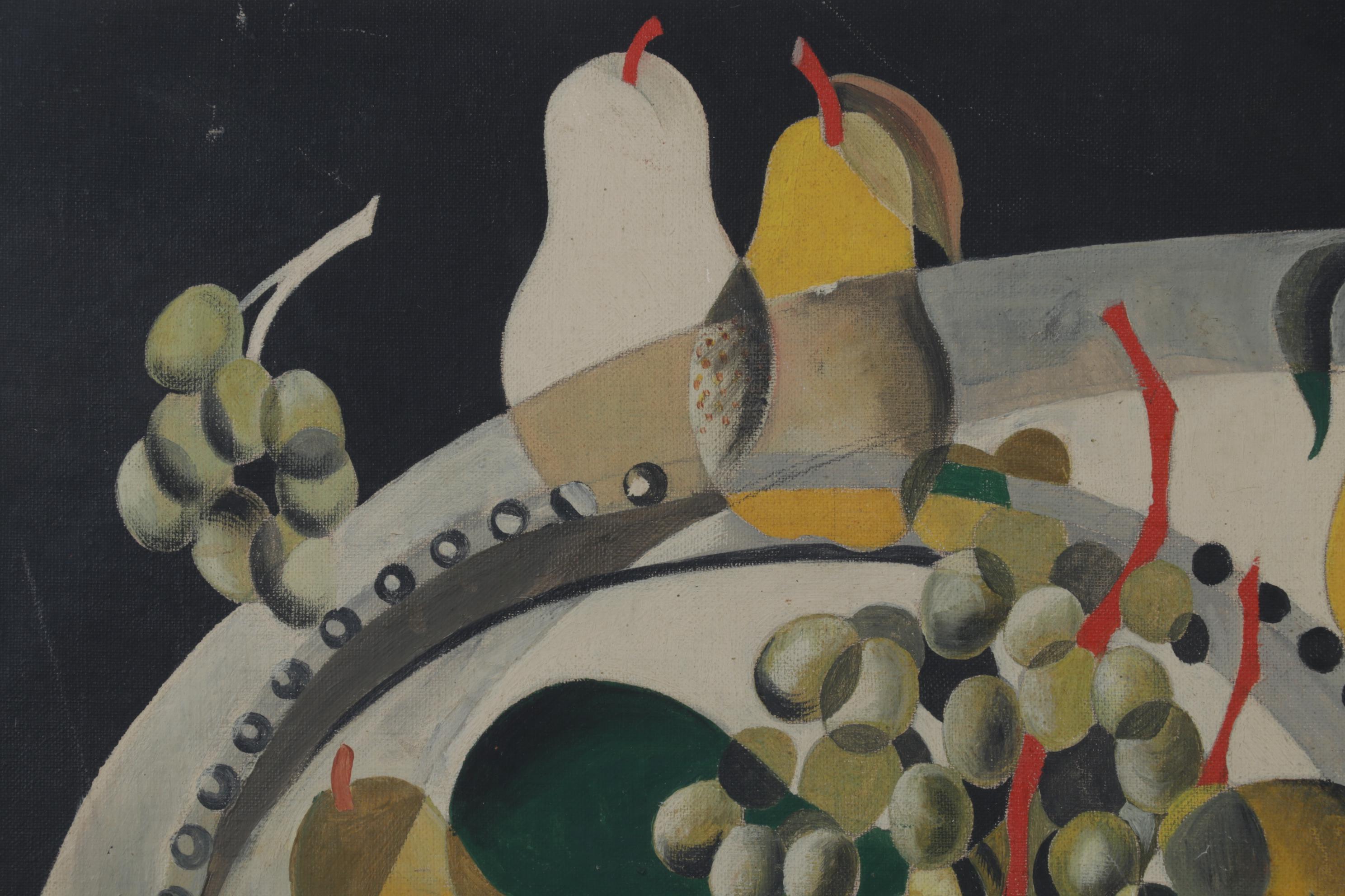 Still Life Oil Painting of Fruit Bowl, Circa 1930
