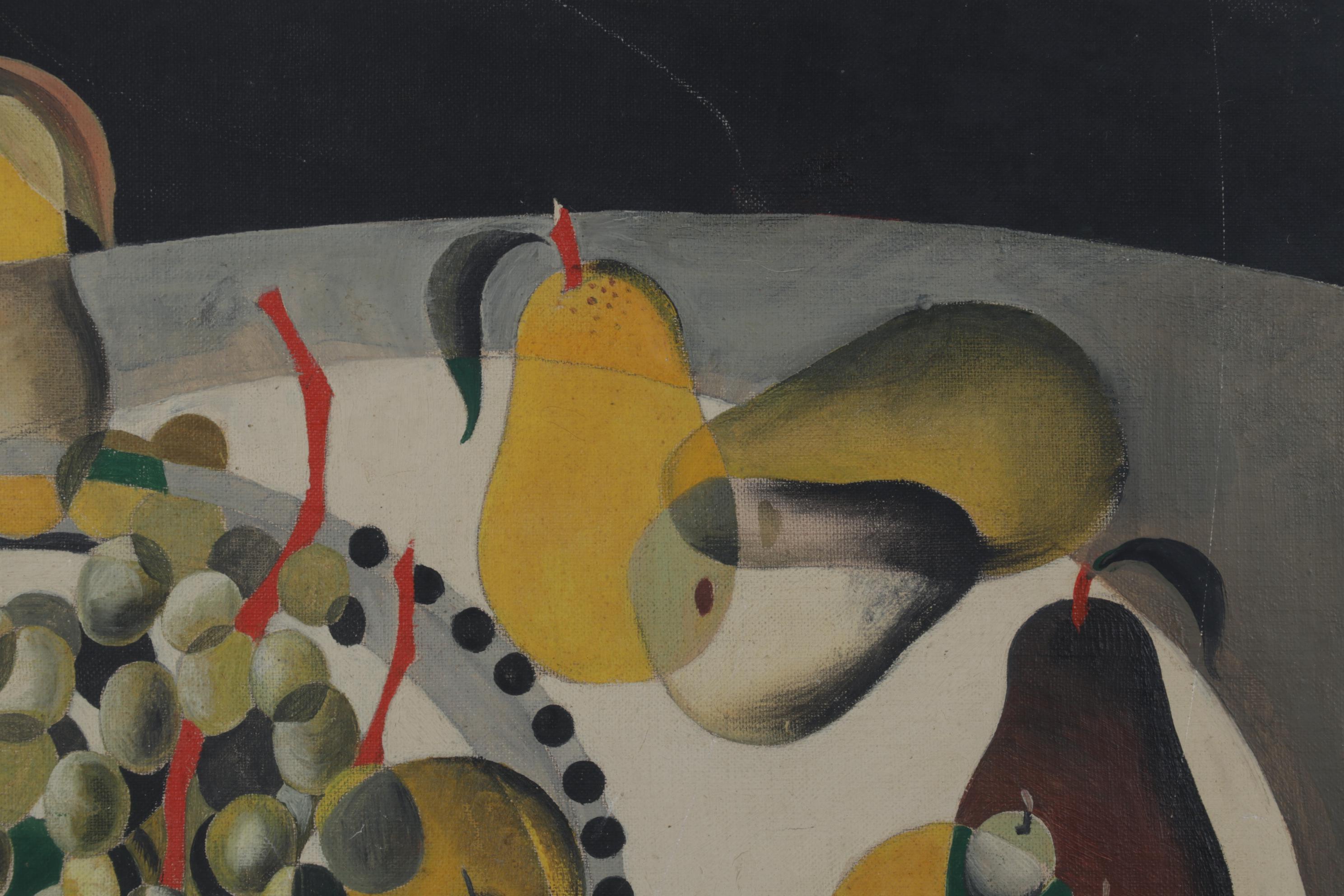 Still Life Oil Painting of Fruit Bowl, Circa 1930