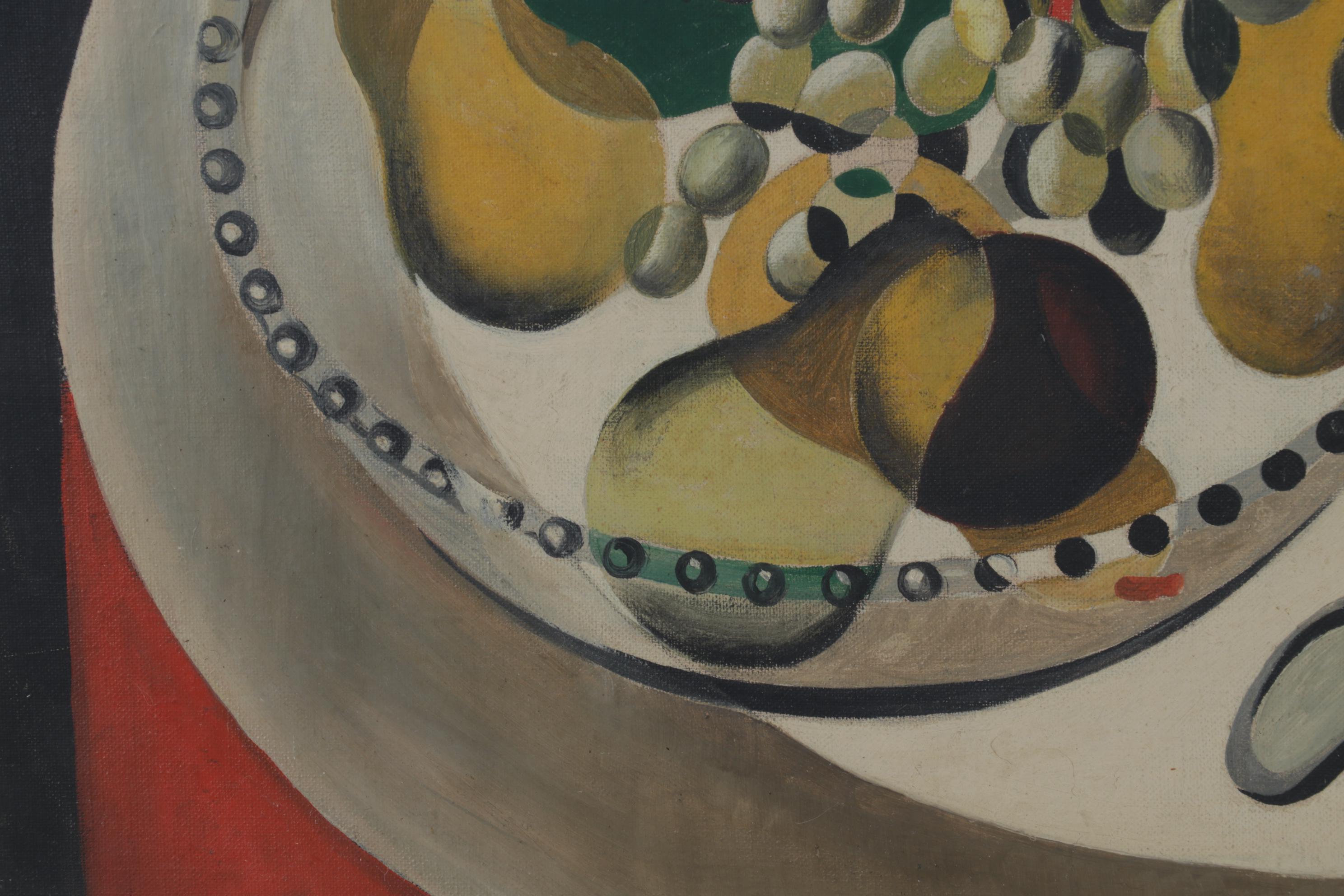 Still Life Oil Painting of Fruit Bowl, Circa 1930