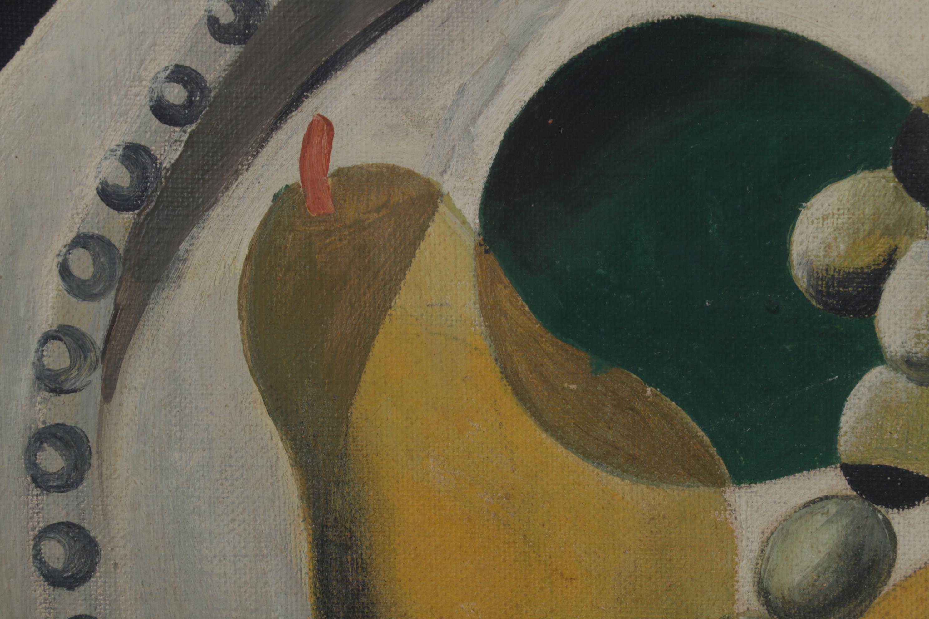 Still Life Oil Painting of Fruit Bowl, Circa 1930