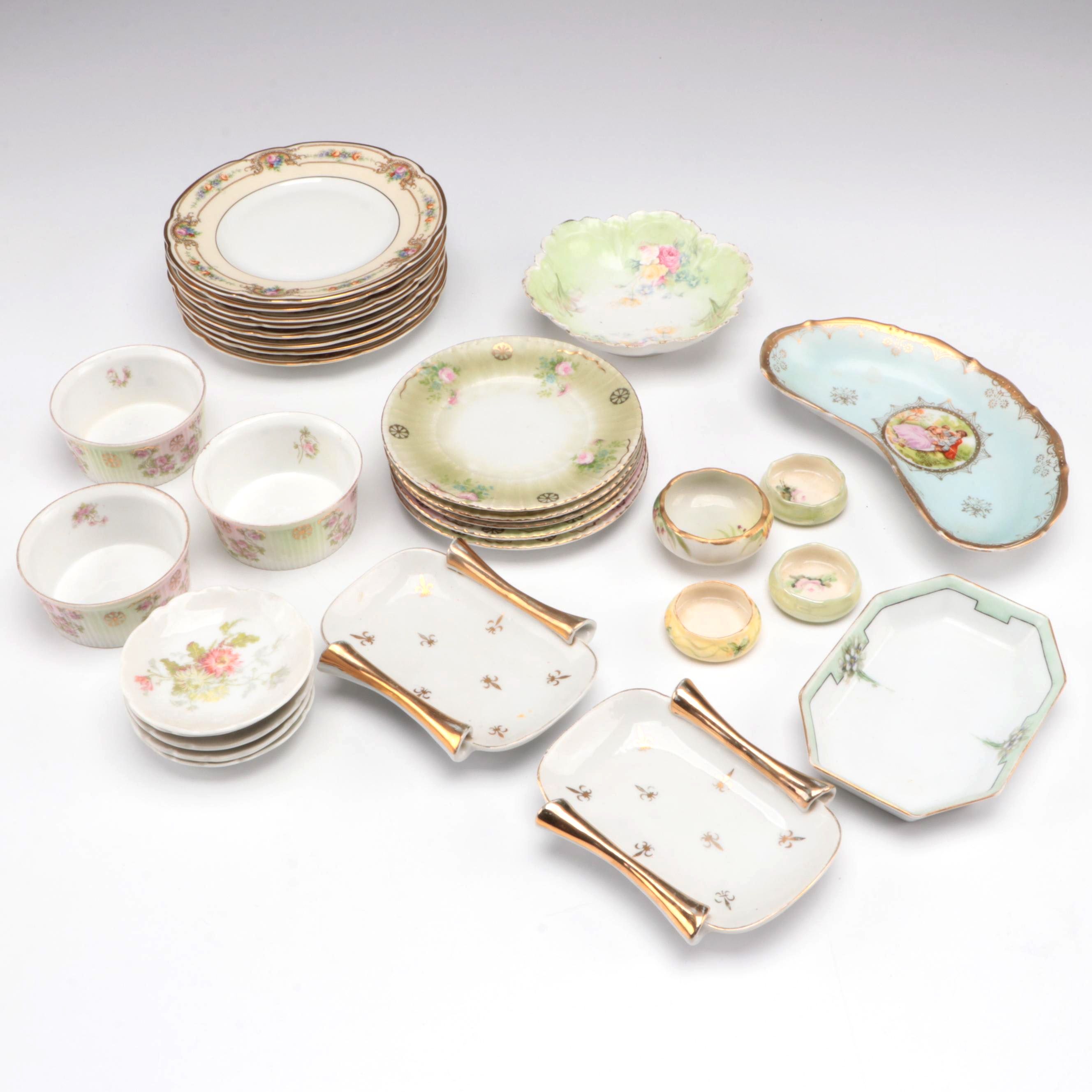 Black Knight Porcelain Plates with Limoges and Other Tableware and Accessories