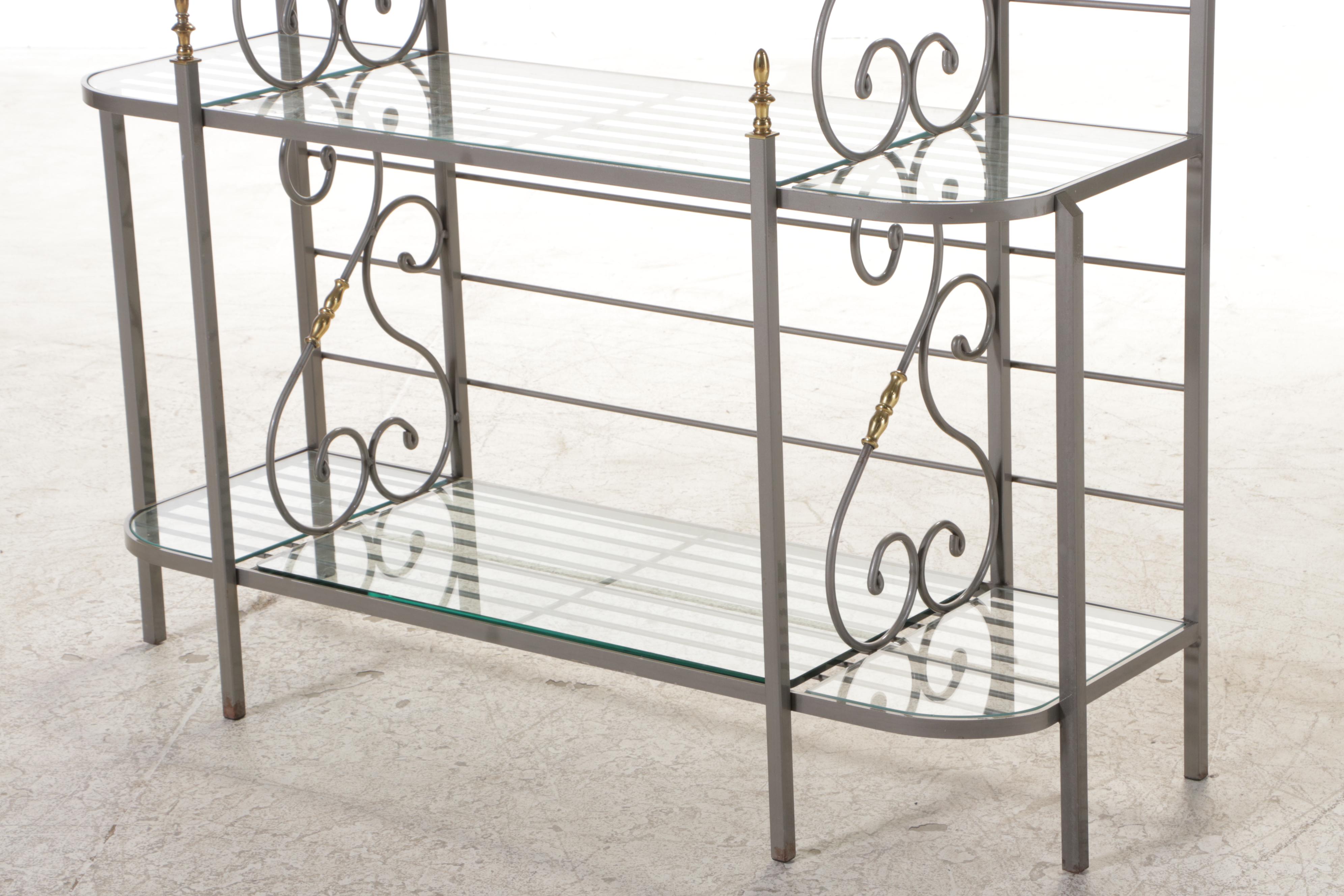 Charleston Forge Brass-Mounted Iron Four-Tier Baker's Rack