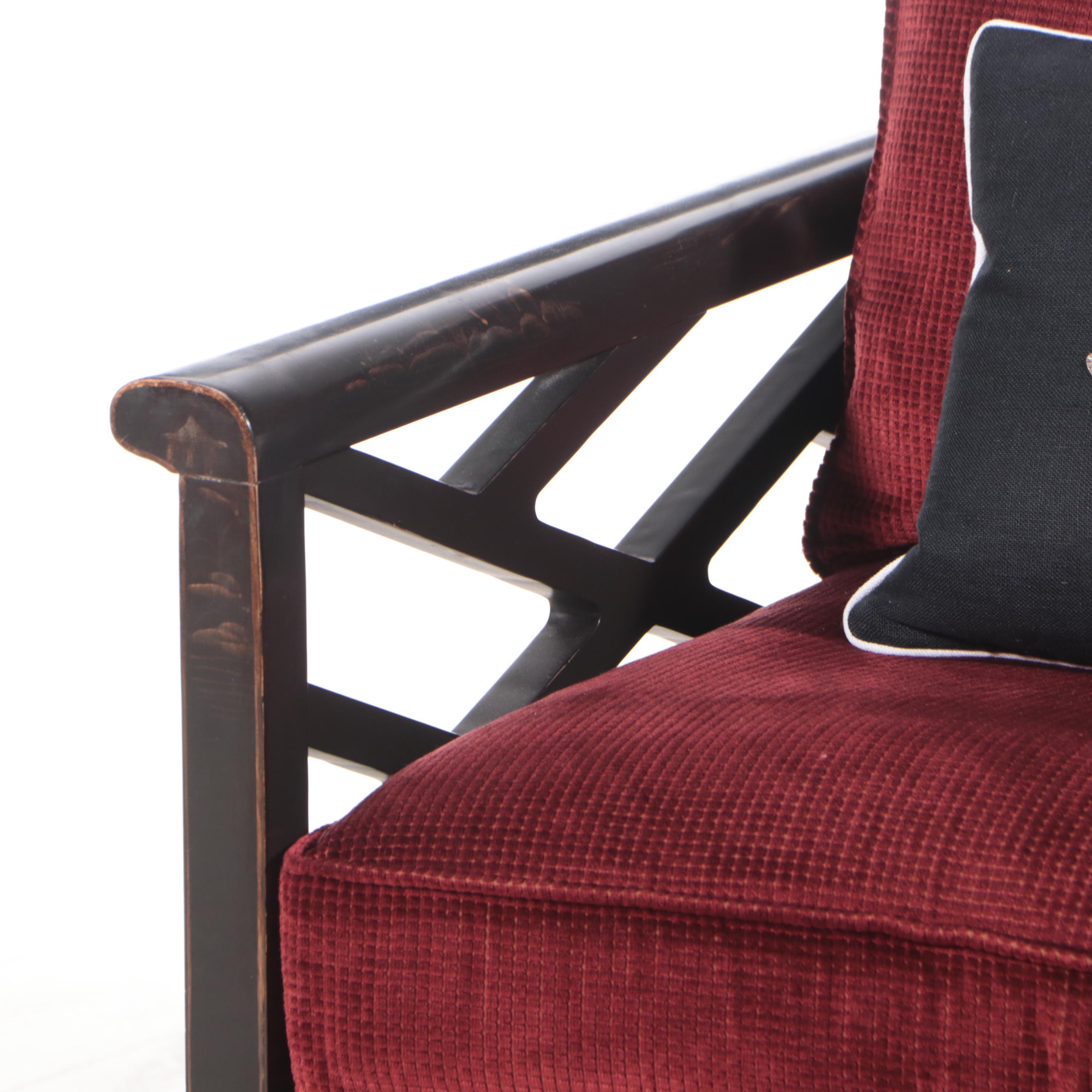 Milling Road div. of Baker Ebonized, Parcel-Gilt, and Chinoiserie Armchair