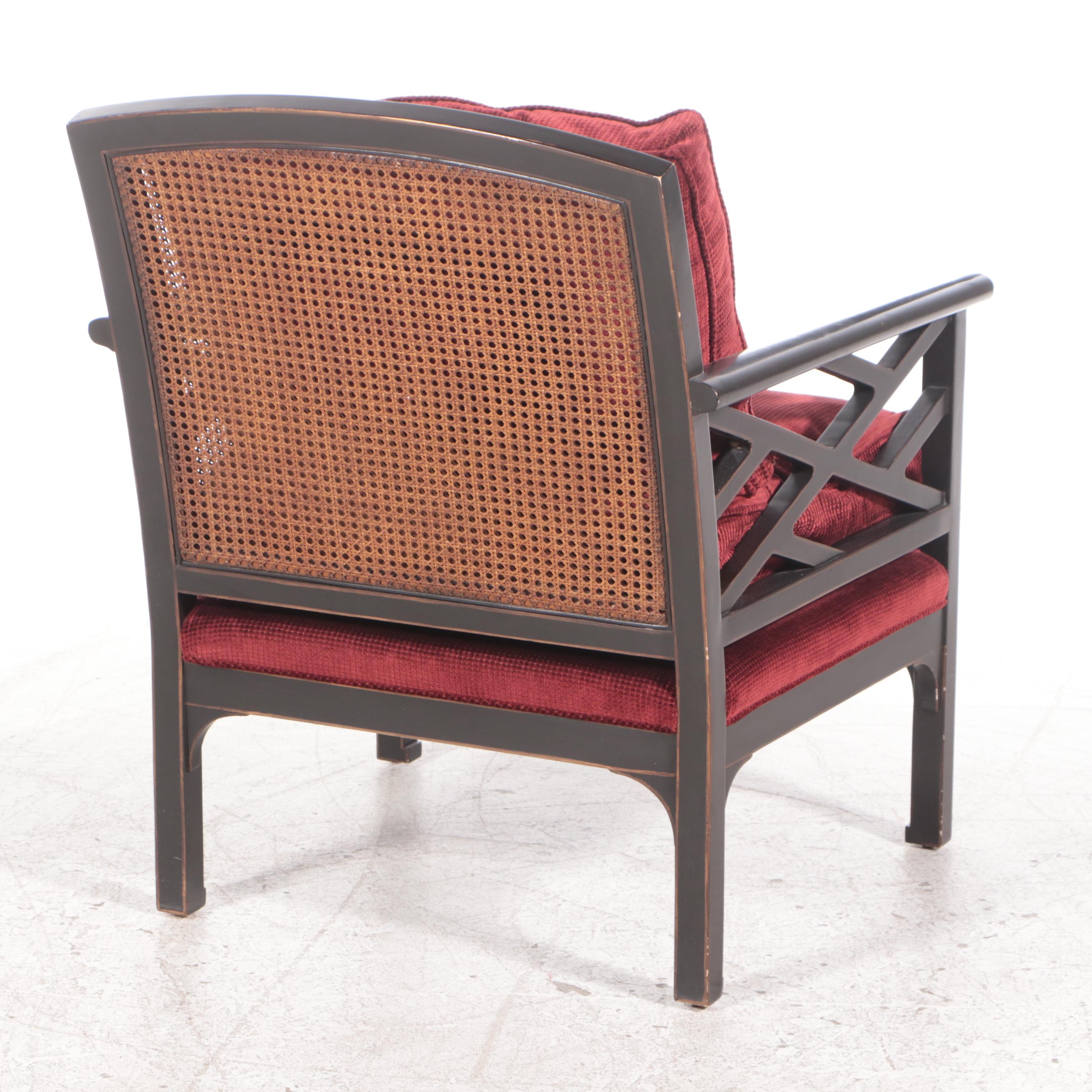 Milling Road div. of Baker Ebonized, Parcel-Gilt, and Chinoiserie Armchair