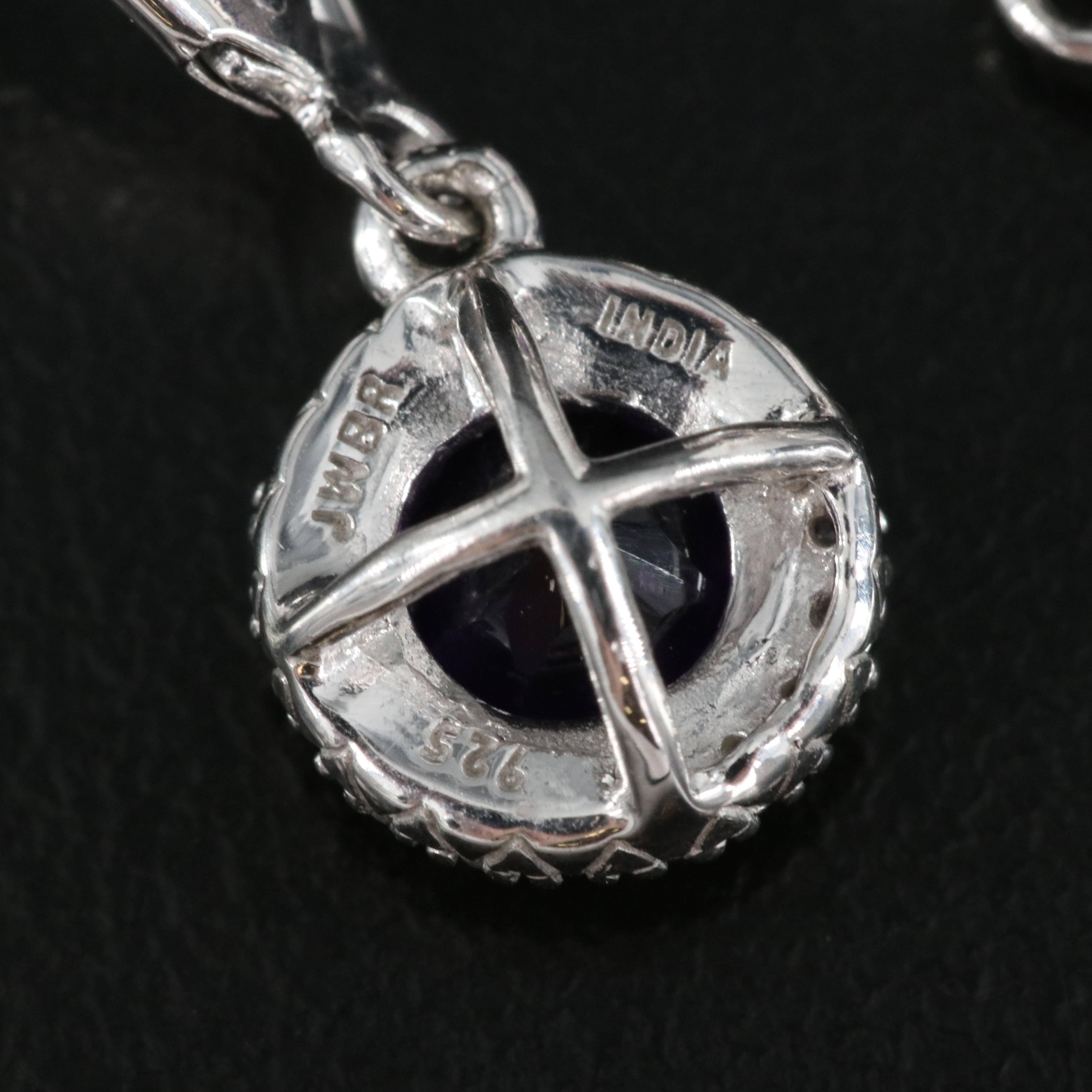 Sterling Amethyst and Sapphire Earrings