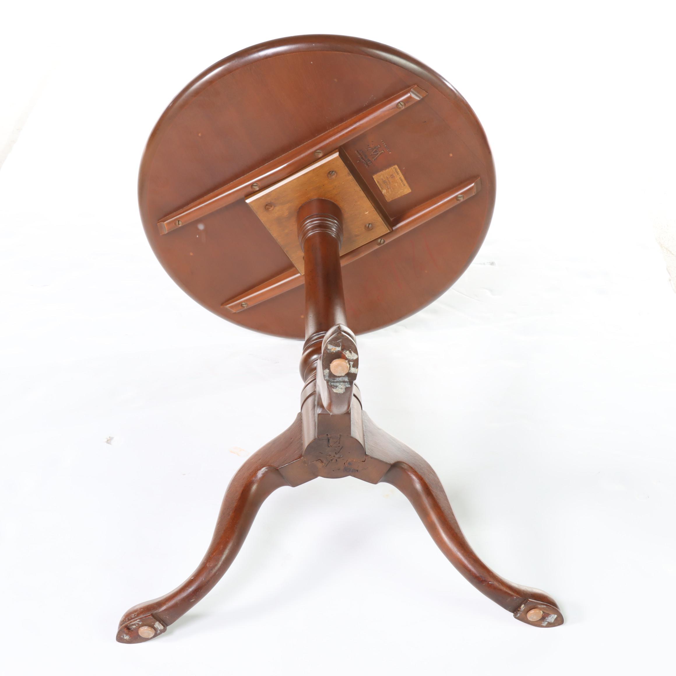 Kittinger "Williamsburg Adaptation" Queen Anne Style Mahogany Tea Table