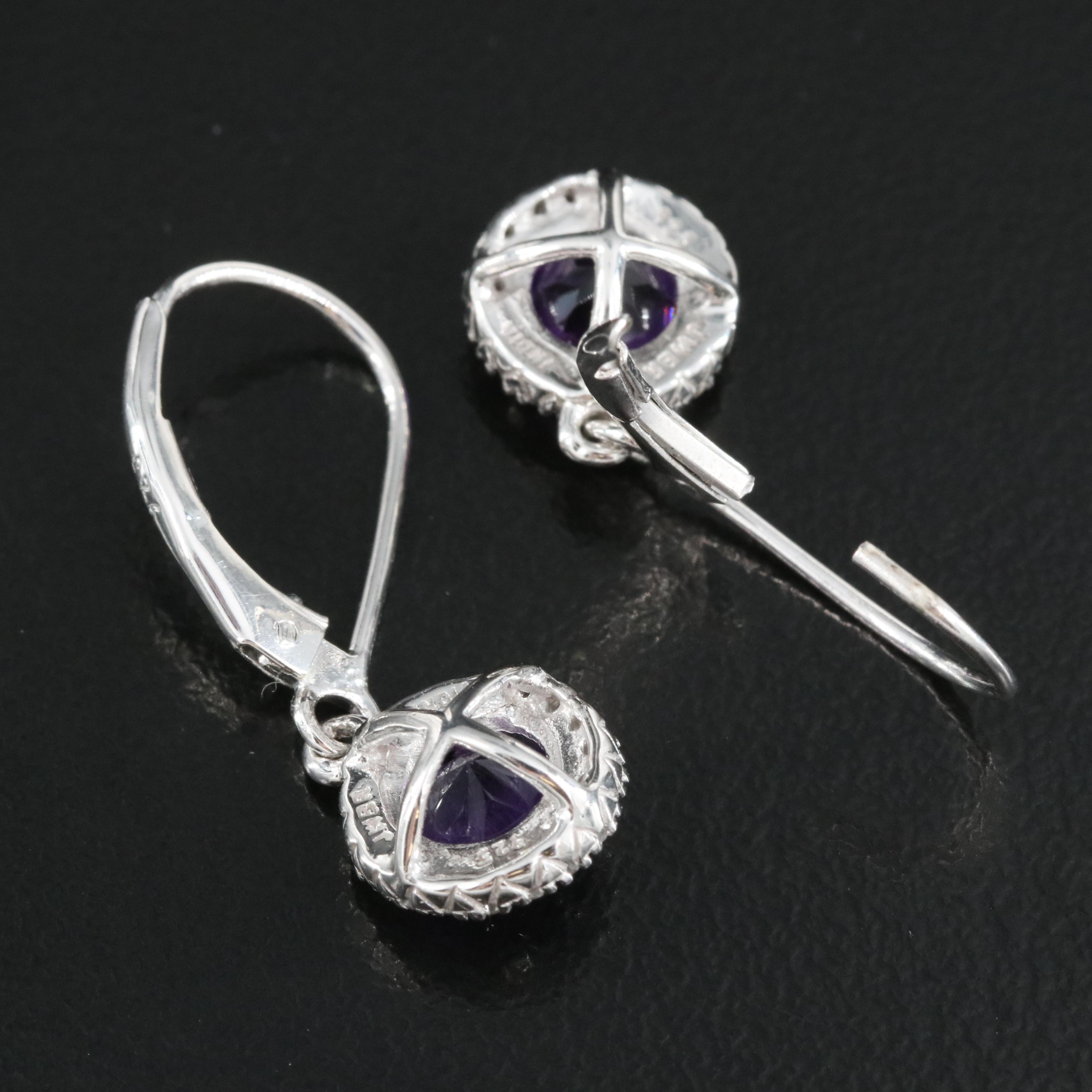 Sterling Amethyst and Sapphire Earrings