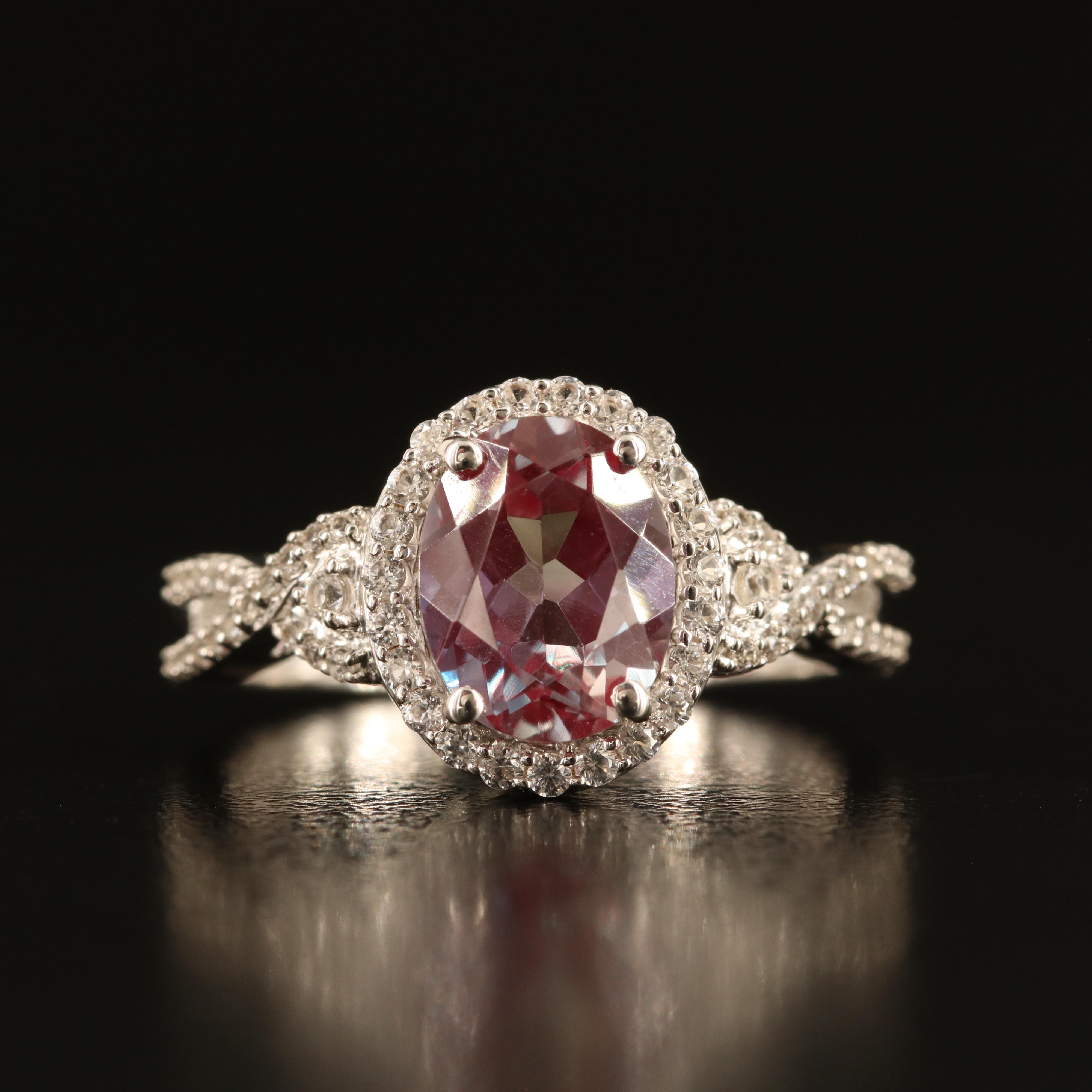 Sterling Sapphire and White Sapphire Ring