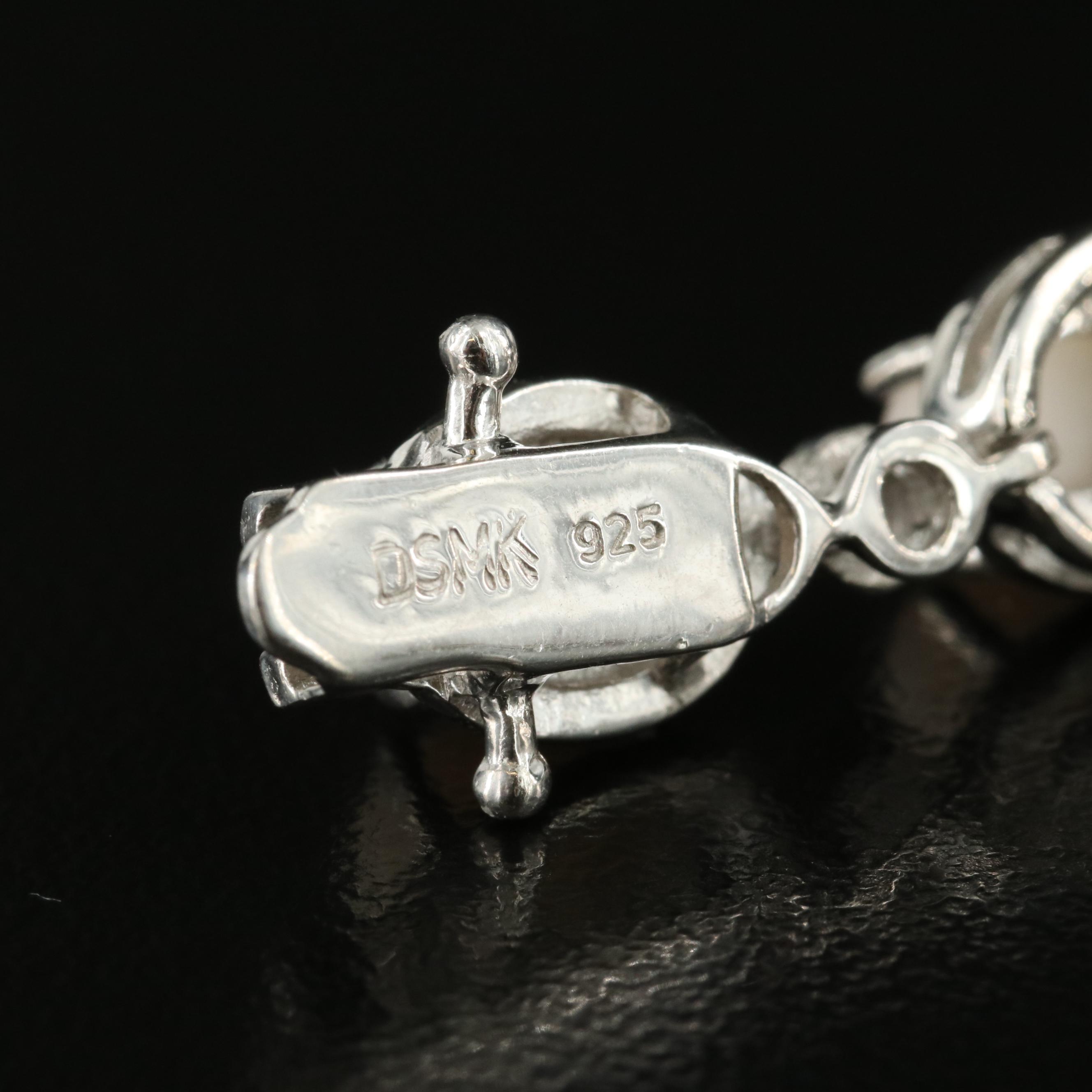 Sterling Opal and Diamond Bracelet