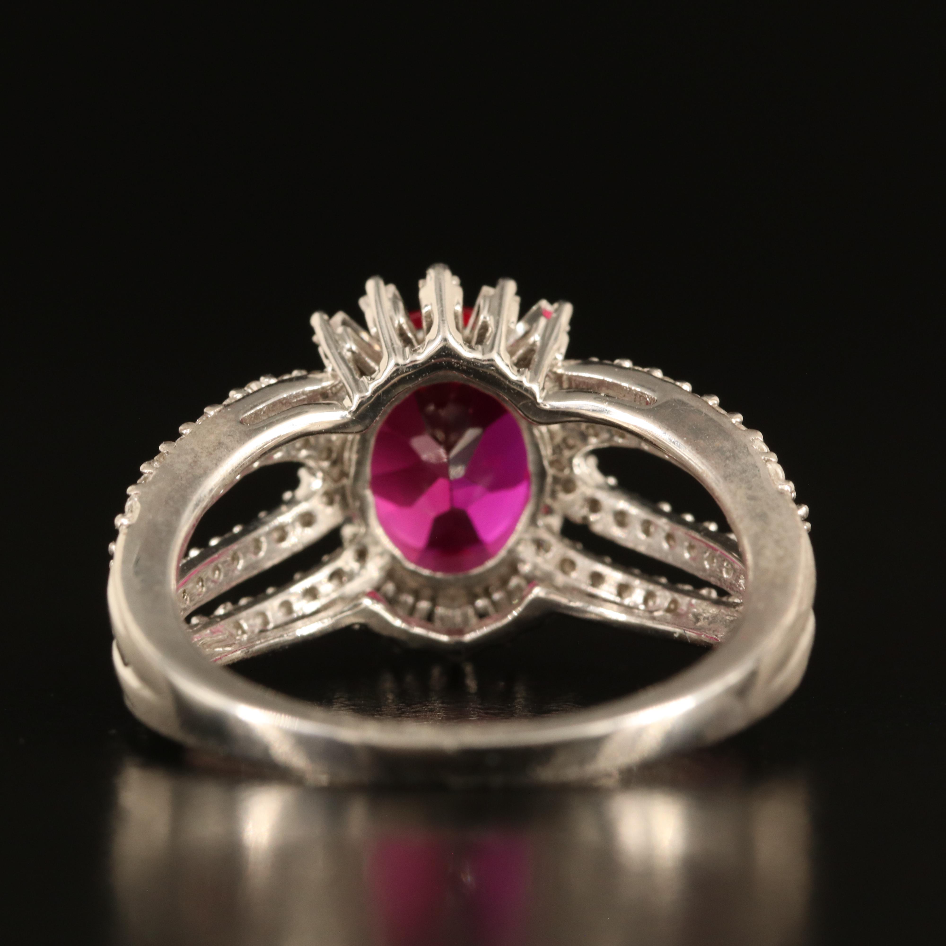 Sterling Ruby and White Sapphire Ring