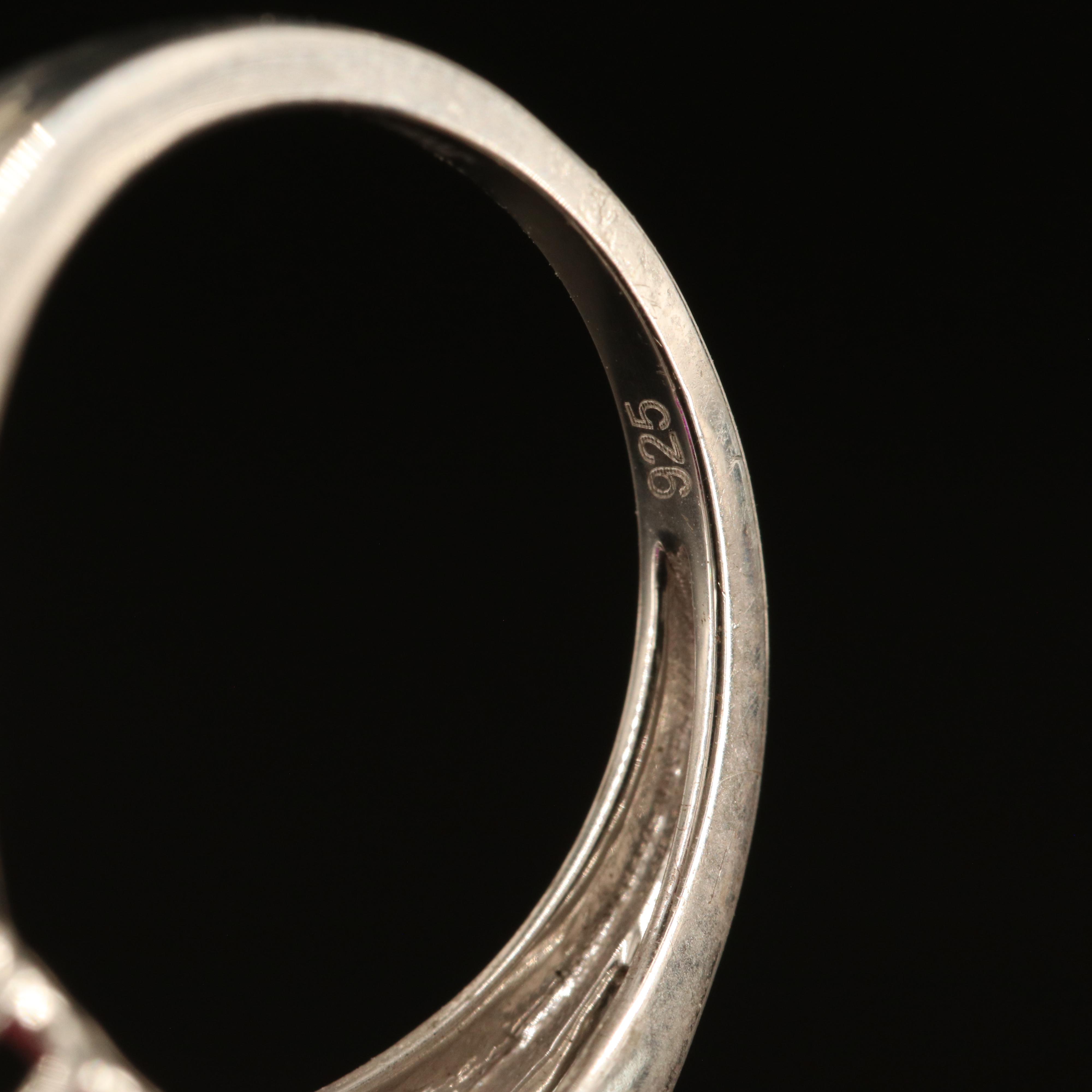 Sterling Ruby and White Sapphire Ring